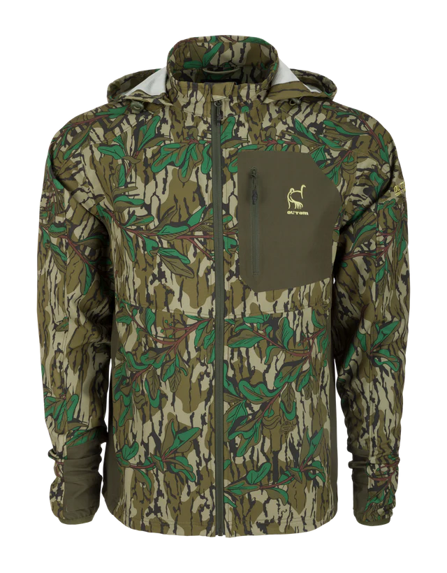 Image of Drake Waterfowl Rain Brake Lightweight Jacket for Men - Mossy Oak Greenleaf - 2XL
