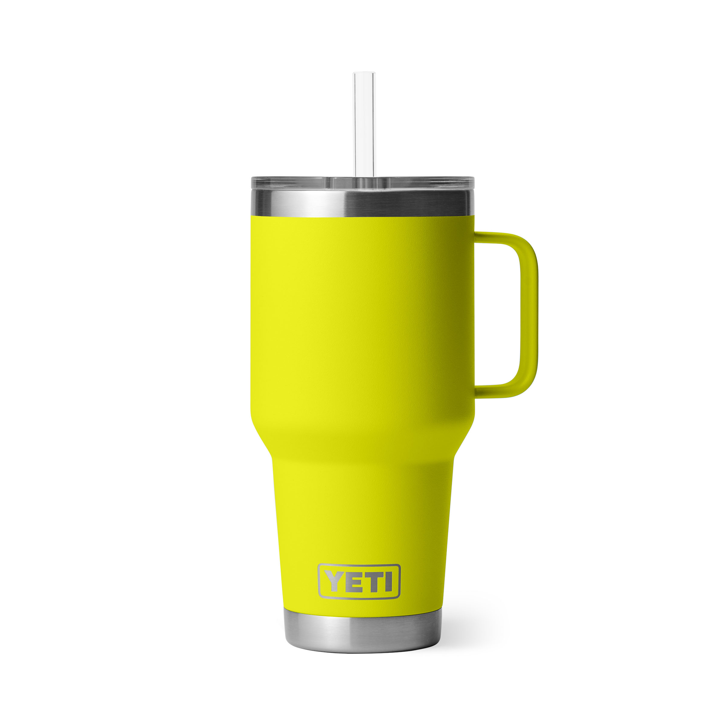 Image of YETI Rambler Mug with Straw Lid - Firefly Yellow - 35 oz.