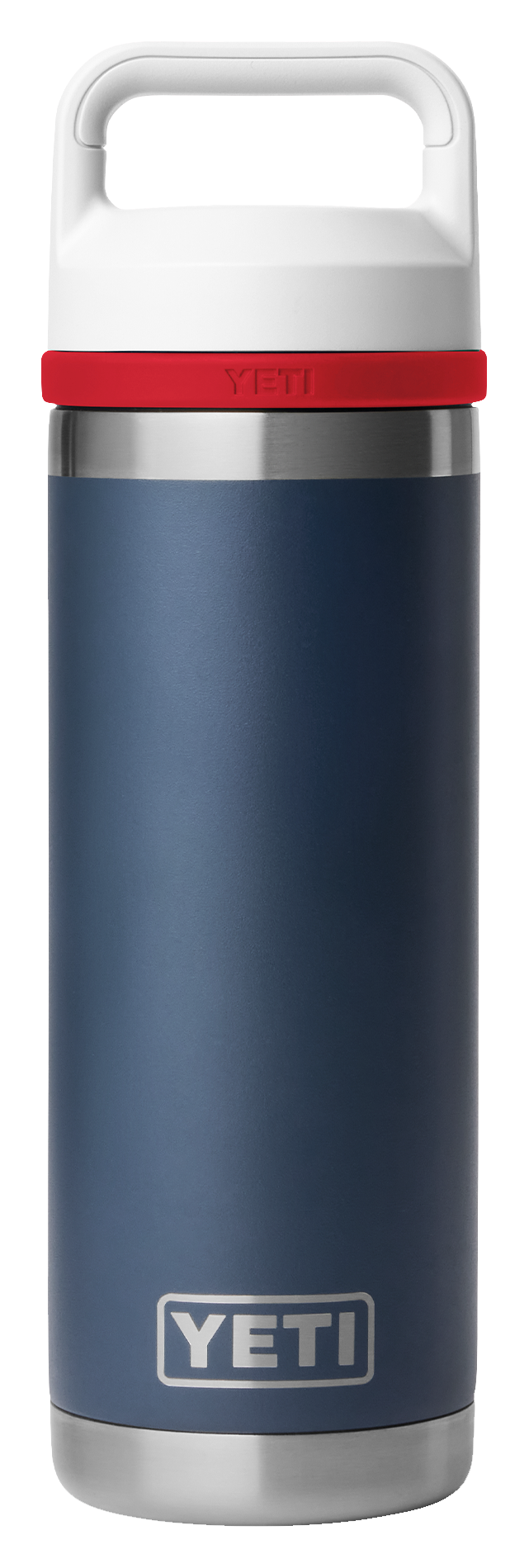 Image of YETI Rambler Bottle with Chug Cap - Navy/Rescue Red/White - 18 oz.