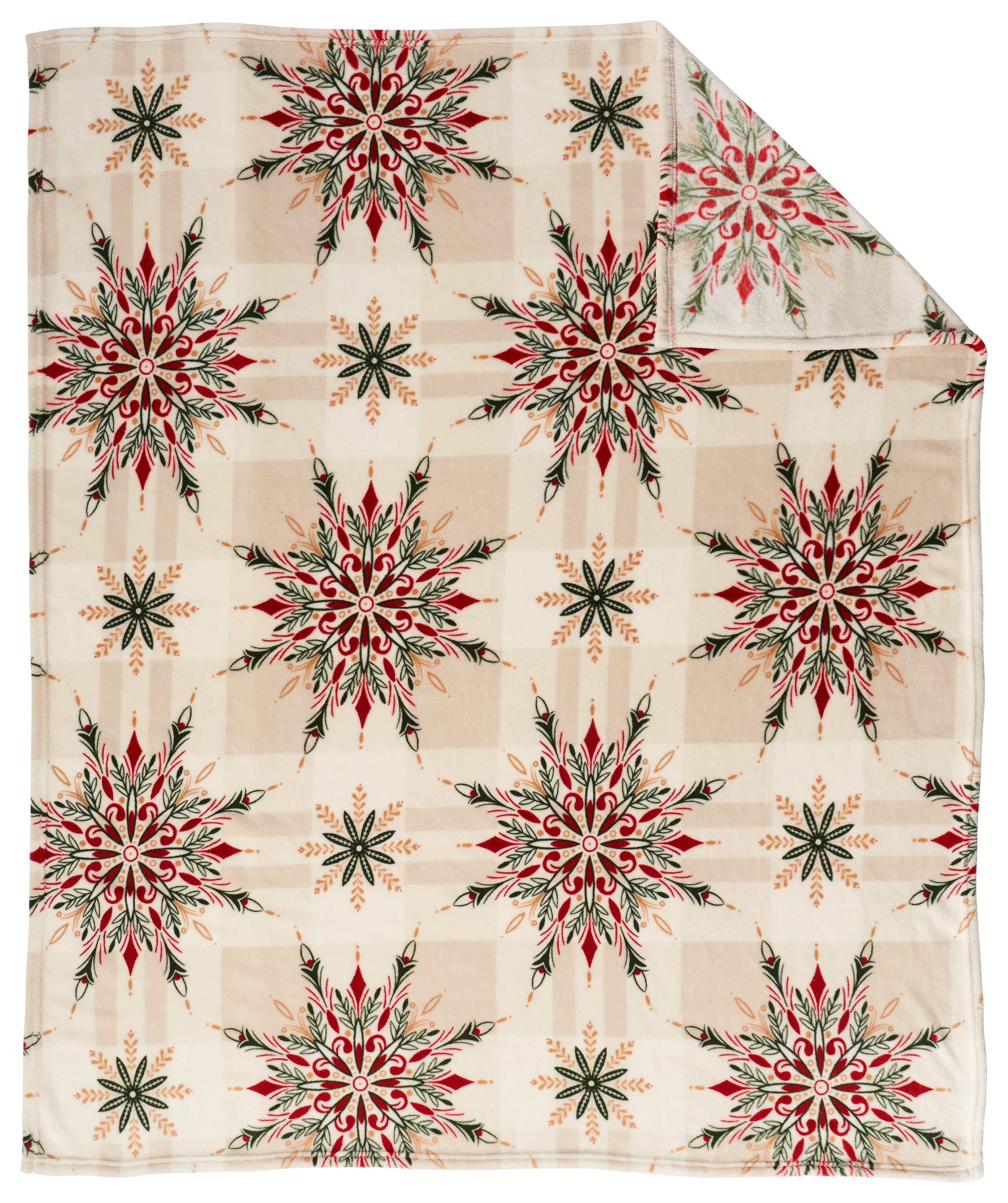 Image of White River Home Coral Fleece Throw - Snowflake