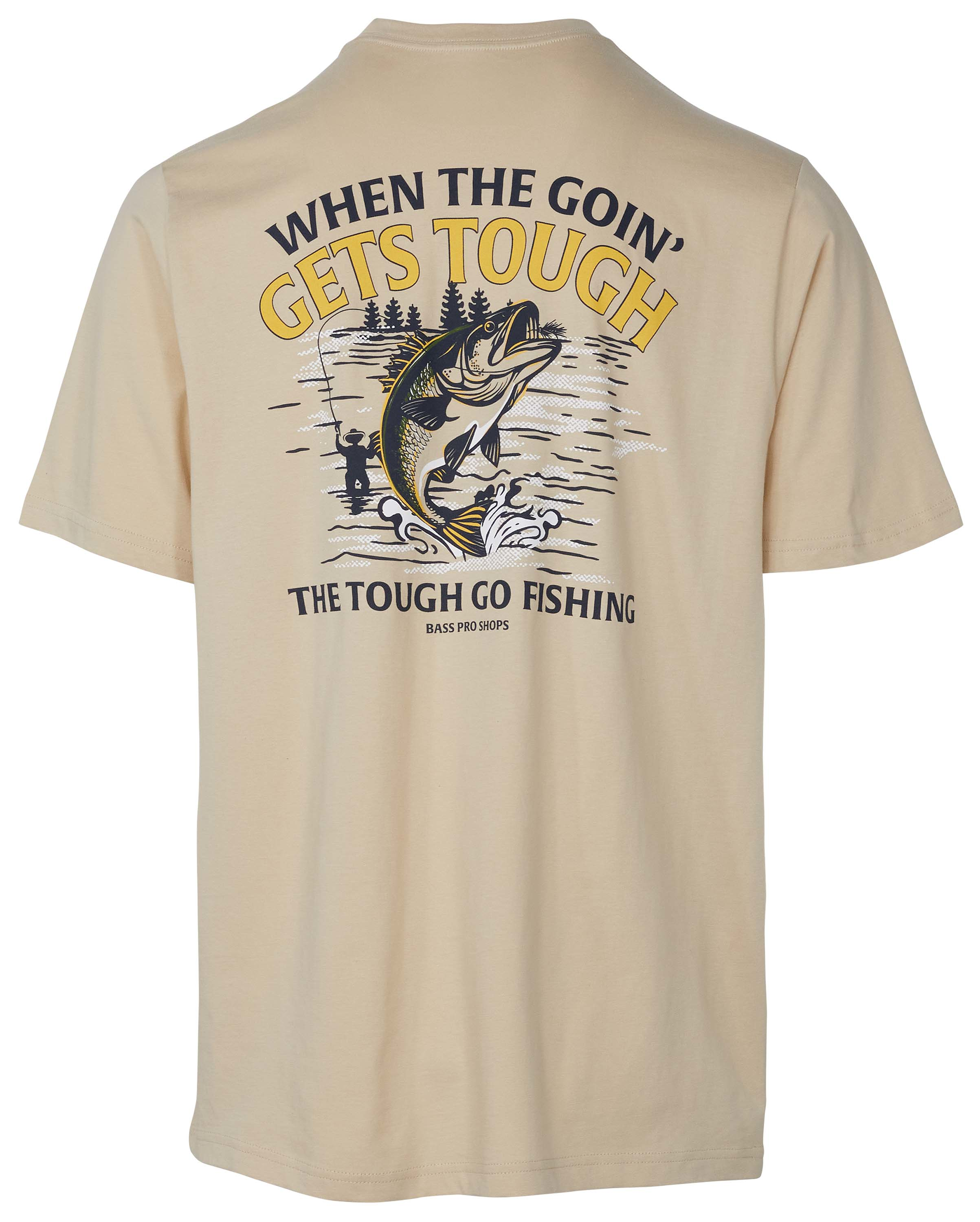 Image of Bass Pro Shops Tough Go Fishing Short-Sleeve T-Shirt for Men - Sand - 2XL
