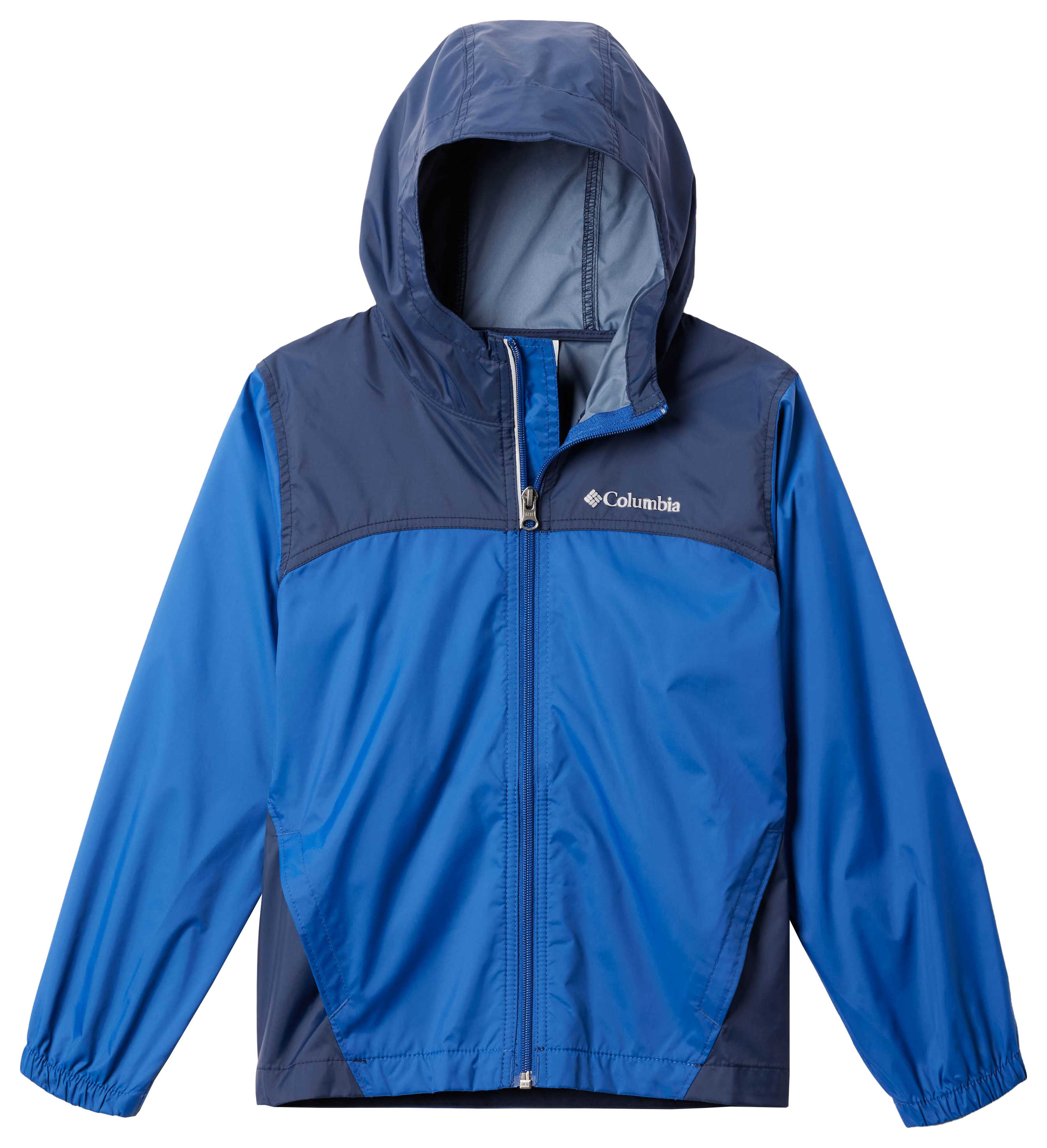 Image of Columbia Glennaker Rain Jacket for Kids - Mountain Blue/Collegiate Navy - M