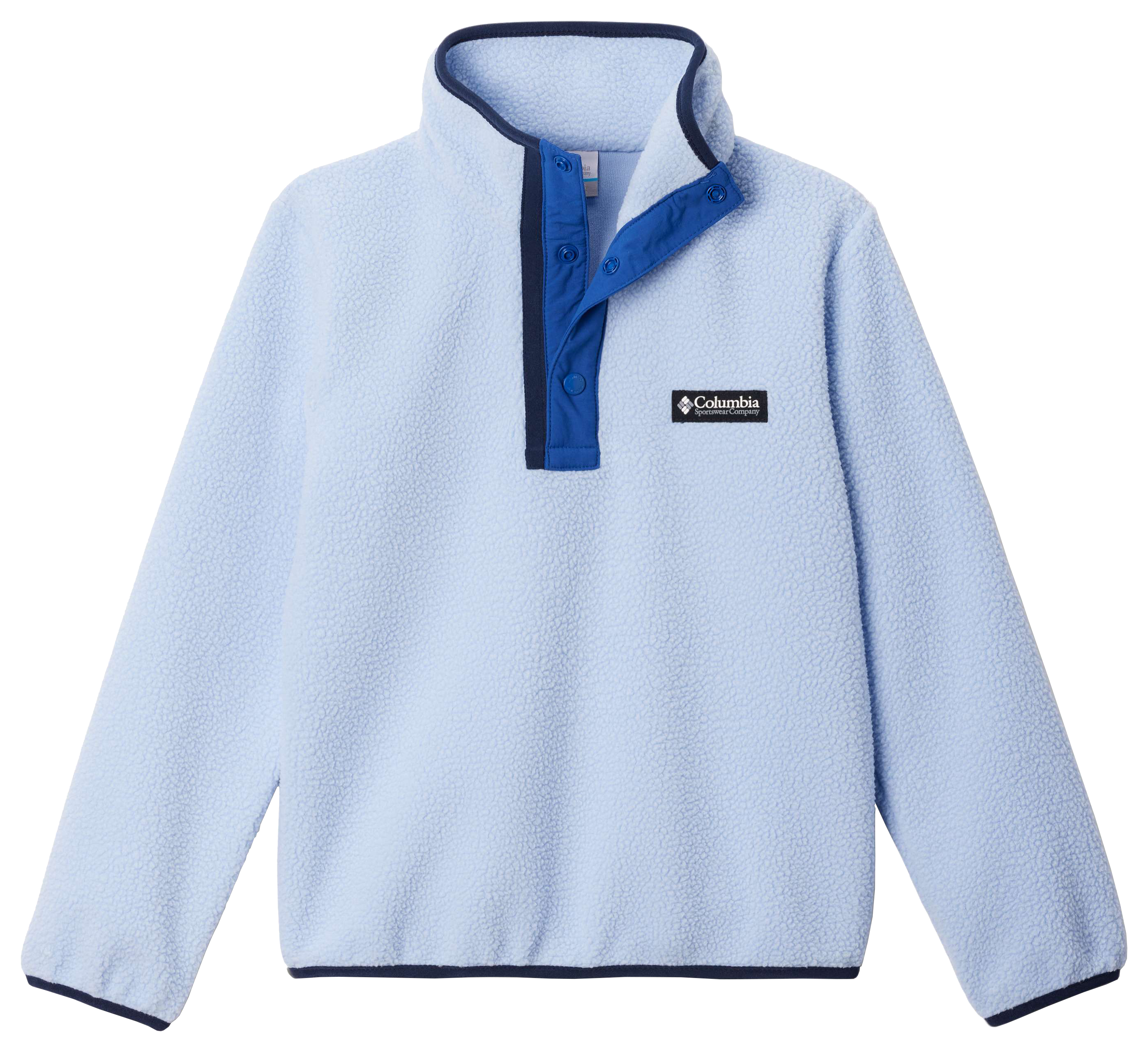 Image of Columbia Helvetia II Fleece Half-Snap Pullover for Kids - Whisper/Mountain Blue - XXS