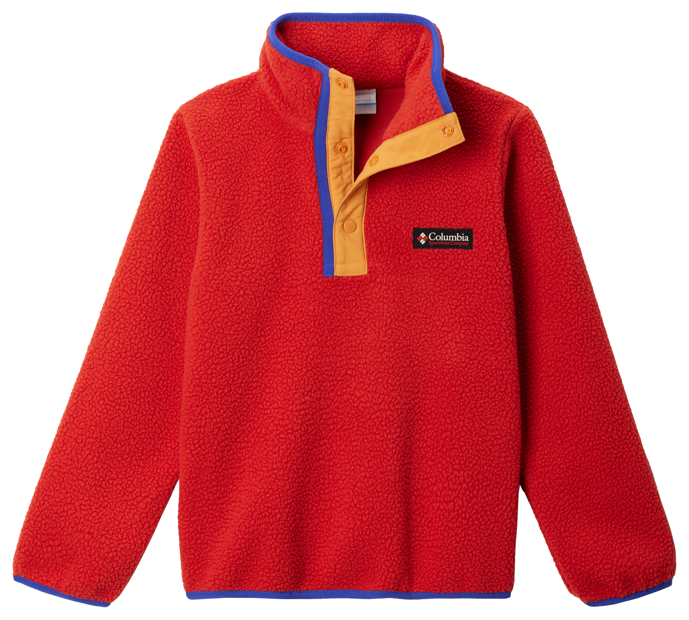 Image of Columbia Helvetia II Fleece Half-Snap Pullover for Kids - Sail Red/Sunstone - XS