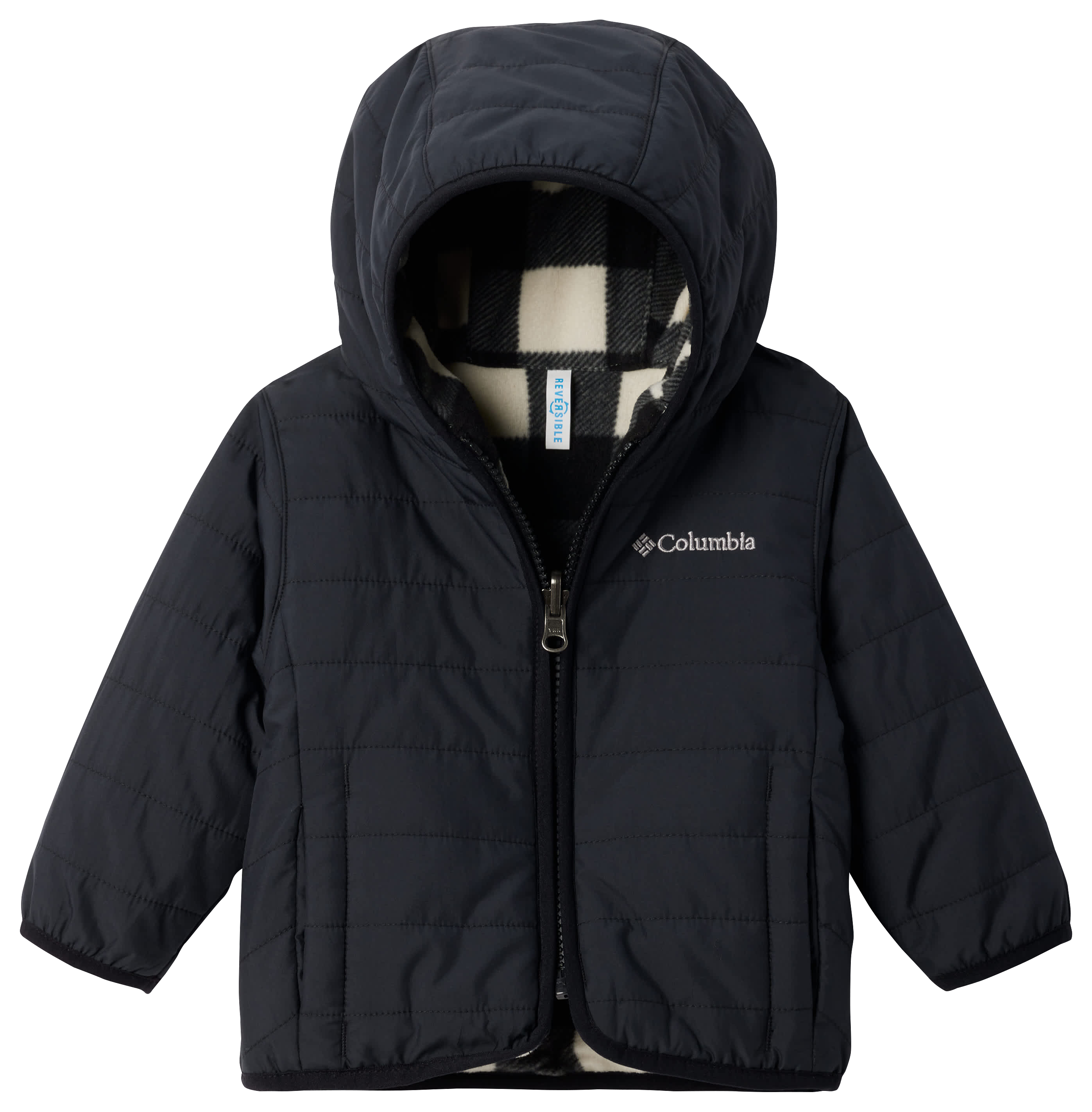 Columbia Double Trouble II Reversible Jacket for Toddlers - Black/Chalk Check - 4T