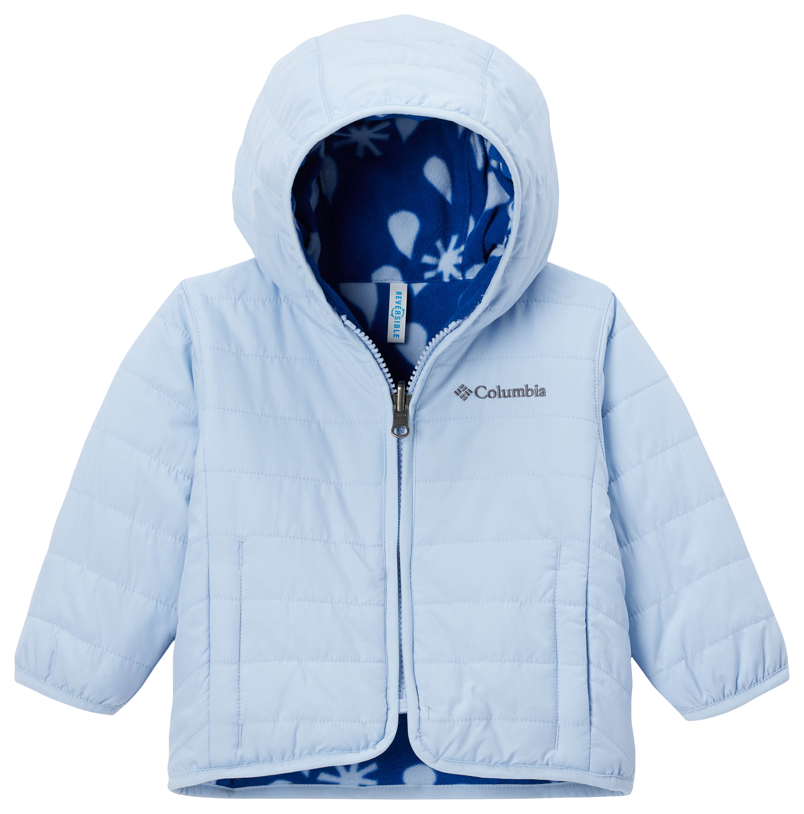 Image of Columbia Double Trouble II Reversible Jacket for Toddlers - Whisper/Mountain Blue Sleet Tonal - 2T