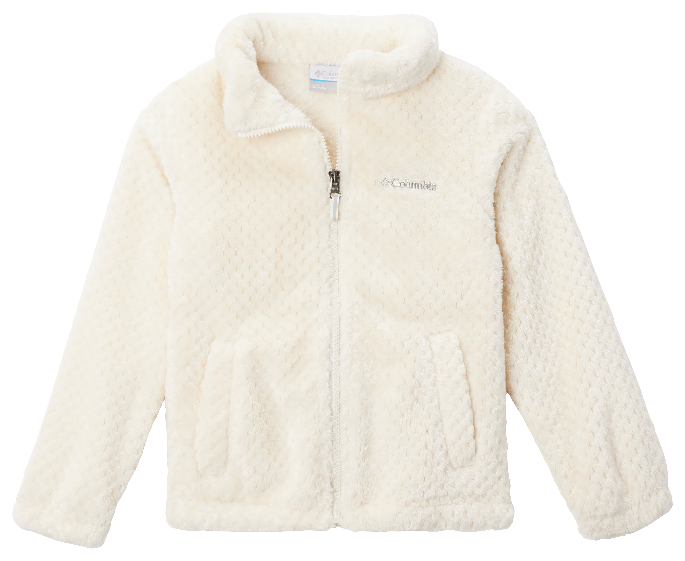 Image of Columbia Fire Side Sherpa Full-Zip Jacket for Kids - Chalk - XXS