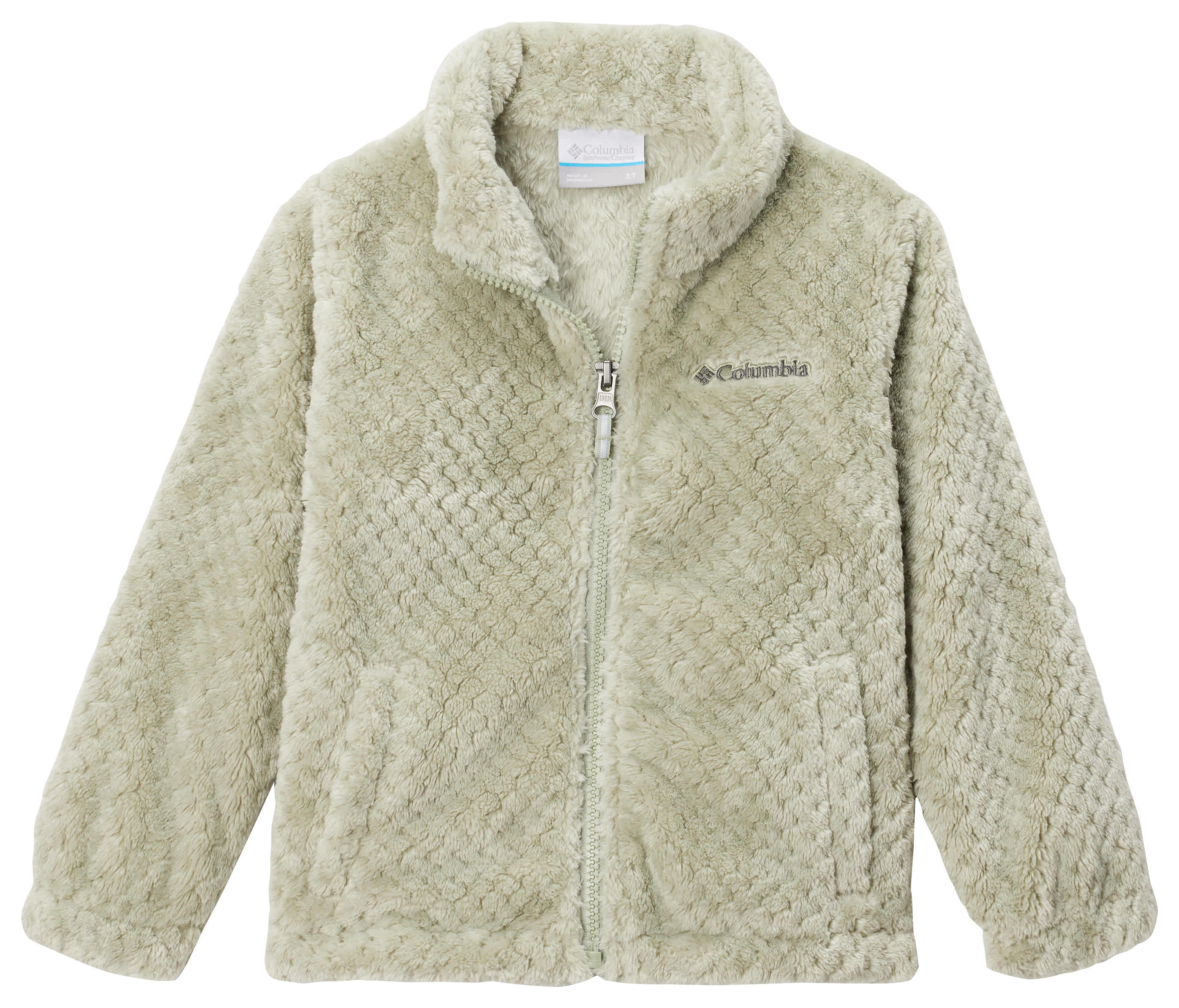 Image of Columbia Fire Side Sherpa Full-Zip Jacket for Kids - Safari - XS