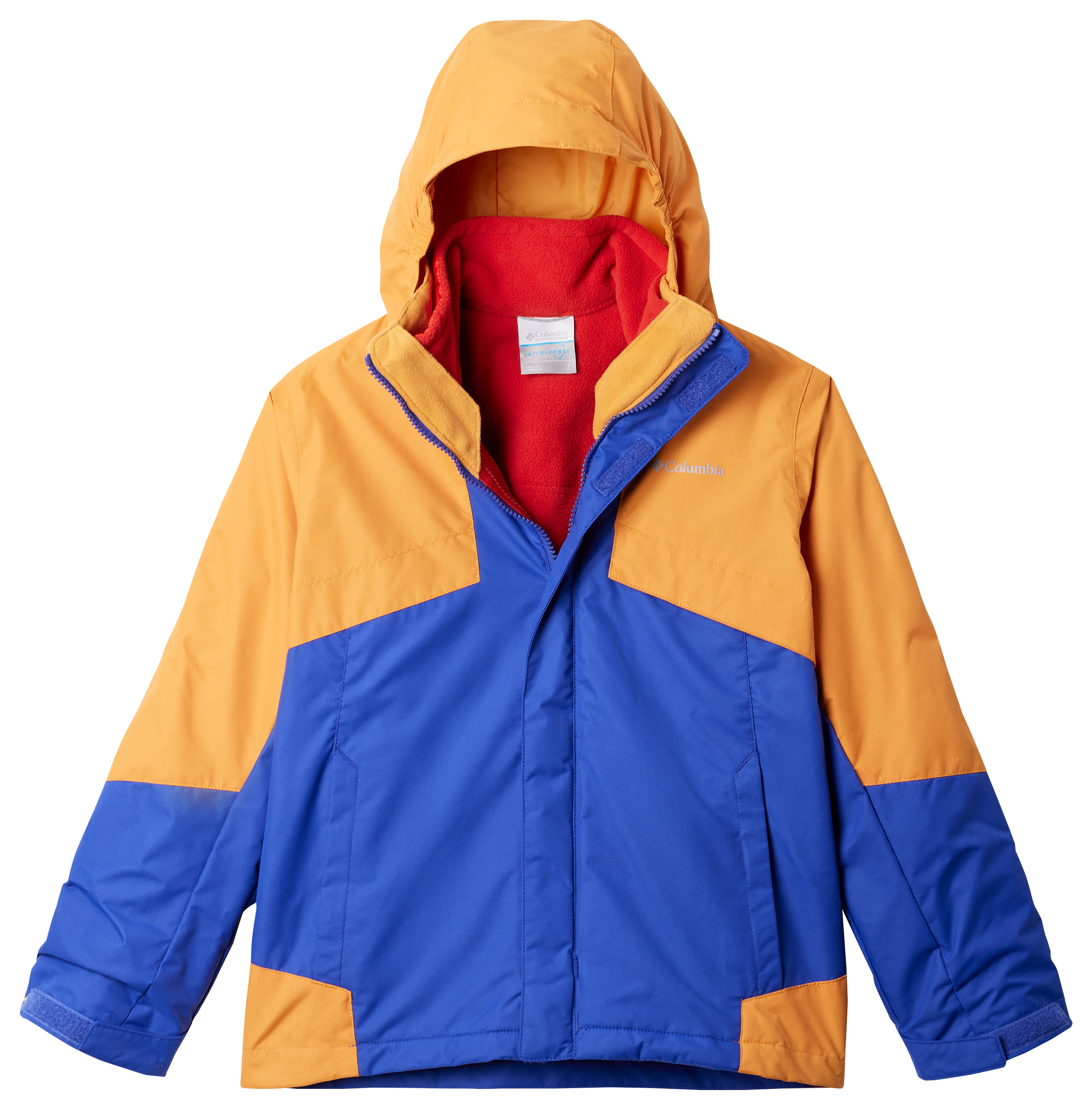 Image of Columbia Bugaboo III Fleece Interchange Jacket for Kids - Clematis Blue/Sunstone/Sail Red - S