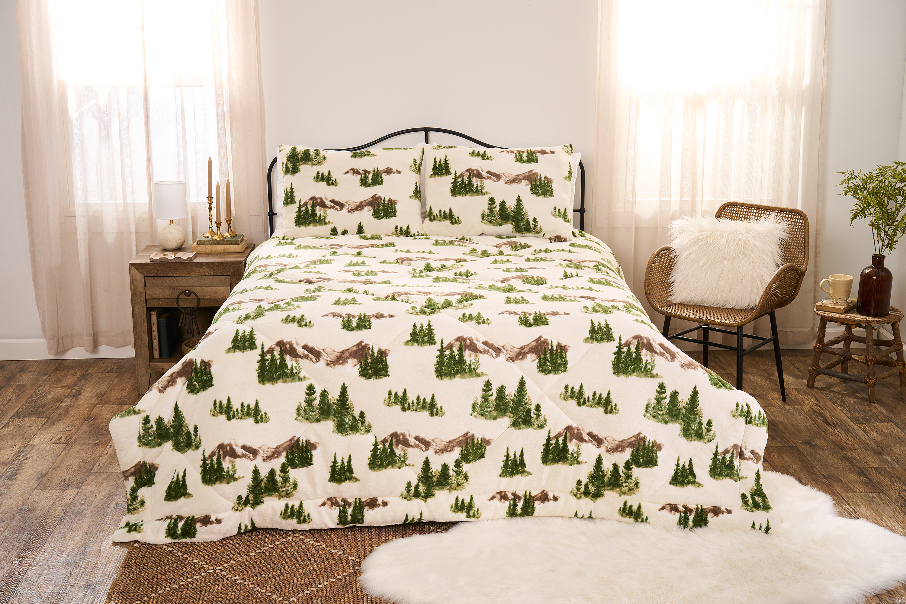 Image of White River Home Coco Flannel Comforter Set - Queen
