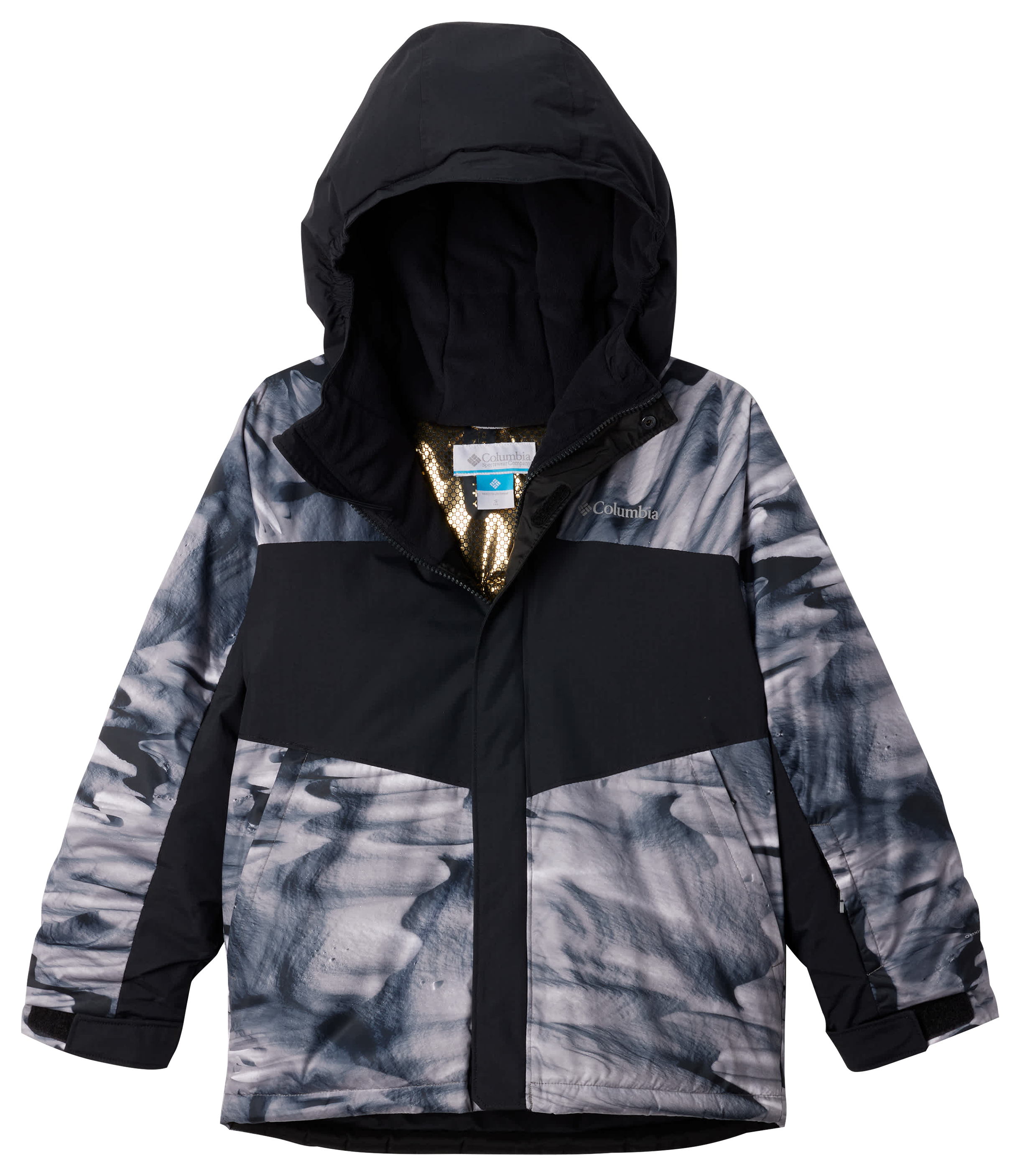 Image of Columbia Mighty Mogul III Printed Jacket for Kids - White Windblown/Black - XXS