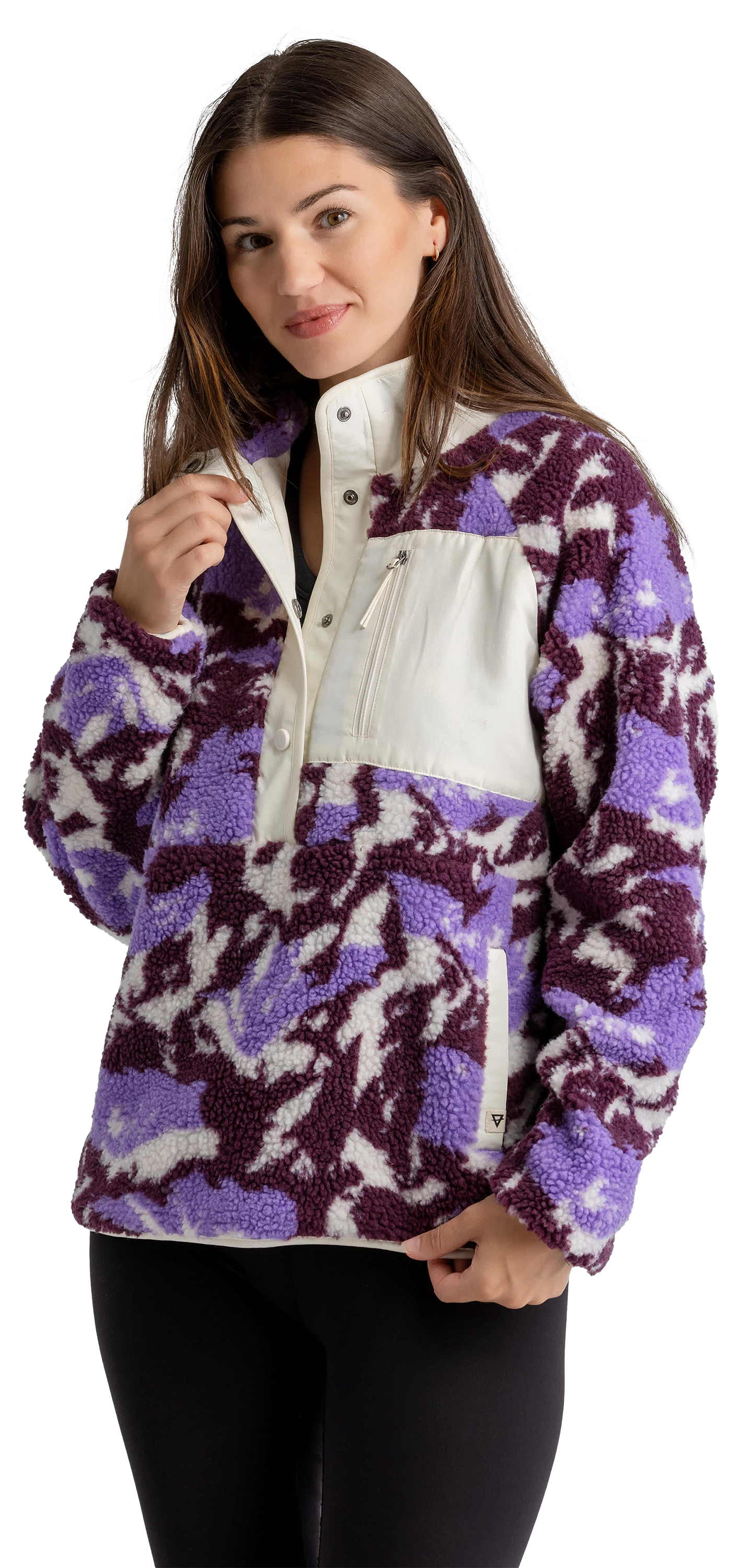 Image of LIV Outdoor Tara Jersey-Lined Snap-Up Pullover for Ladies - Purple Mountains - SM