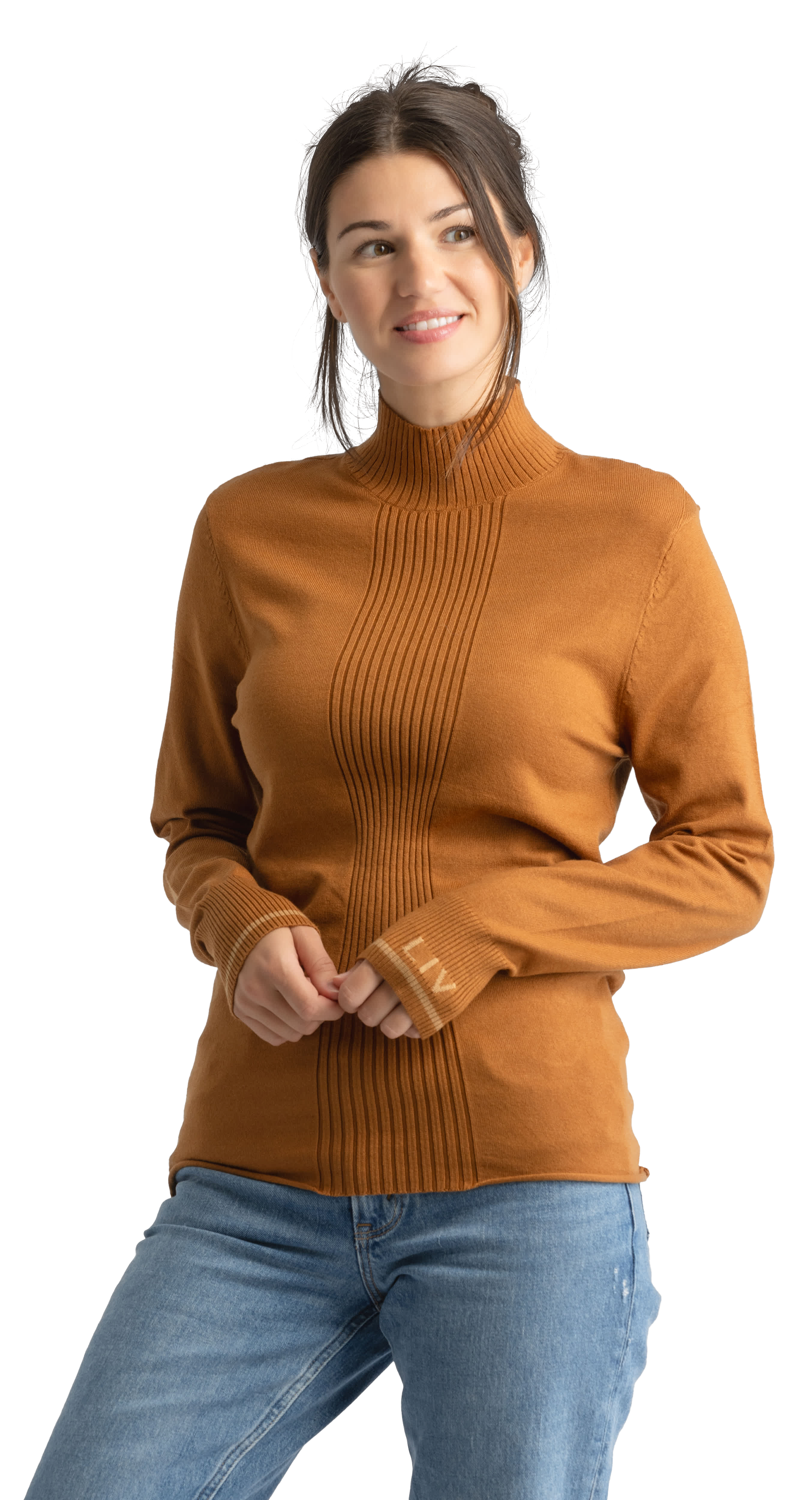 Image of LIV Outdoor Freya Knit Mock-Neck Long-Sleeve Shirt for Ladies - Lion - SM