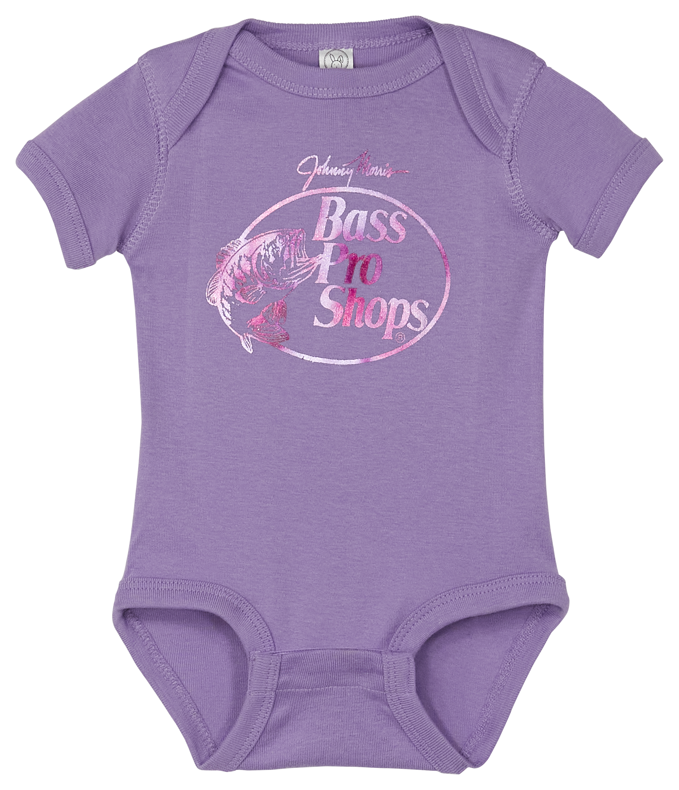 Image of Bass Pro Shops Original Foil Logo Short-Sleeve Bodysuit for Babies - Lavender - 18 Months