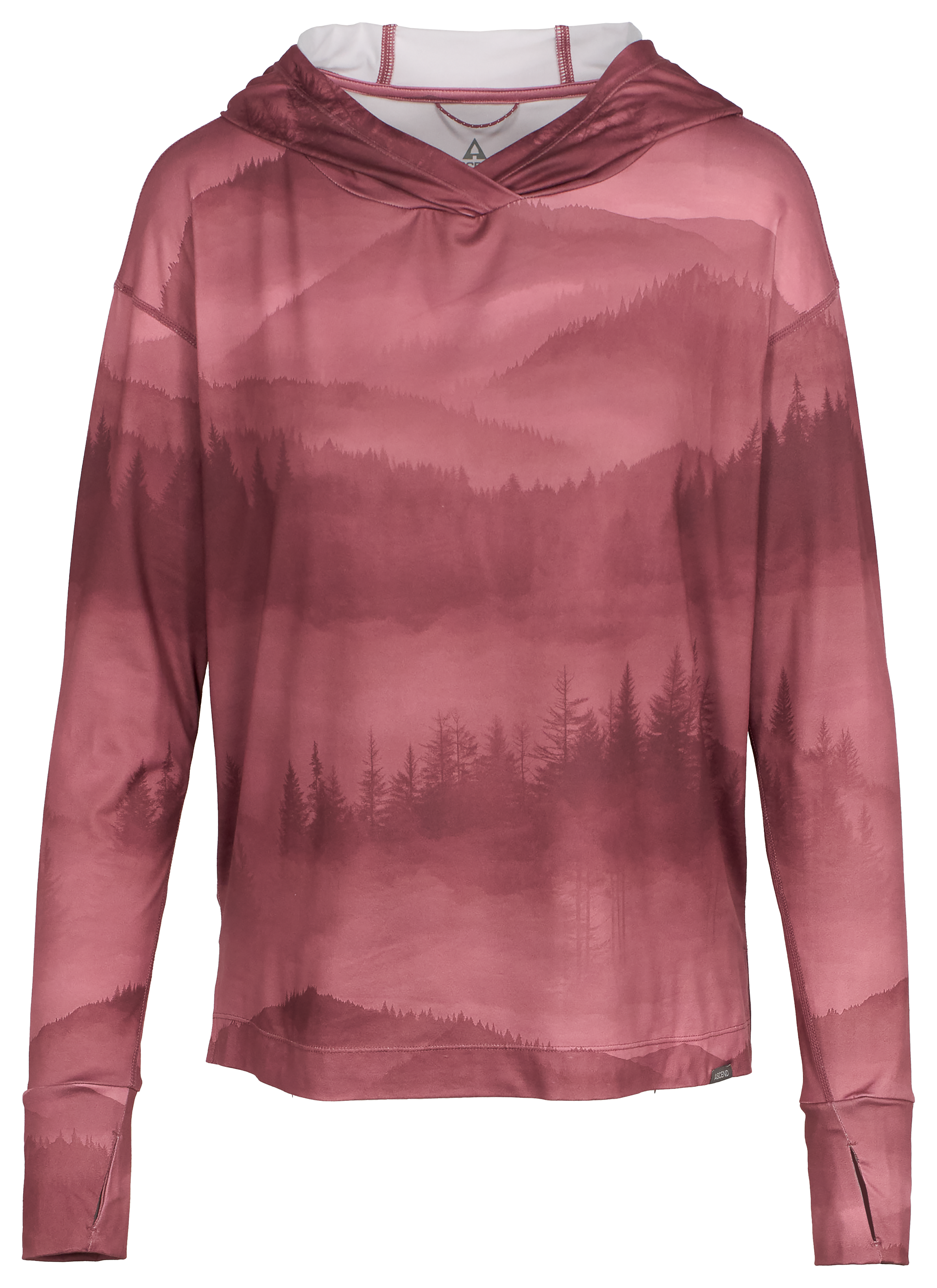 Image of Ascend Evolve Performance Long-Sleeve Hoodie - Misty Mountain Renaissance Red - S