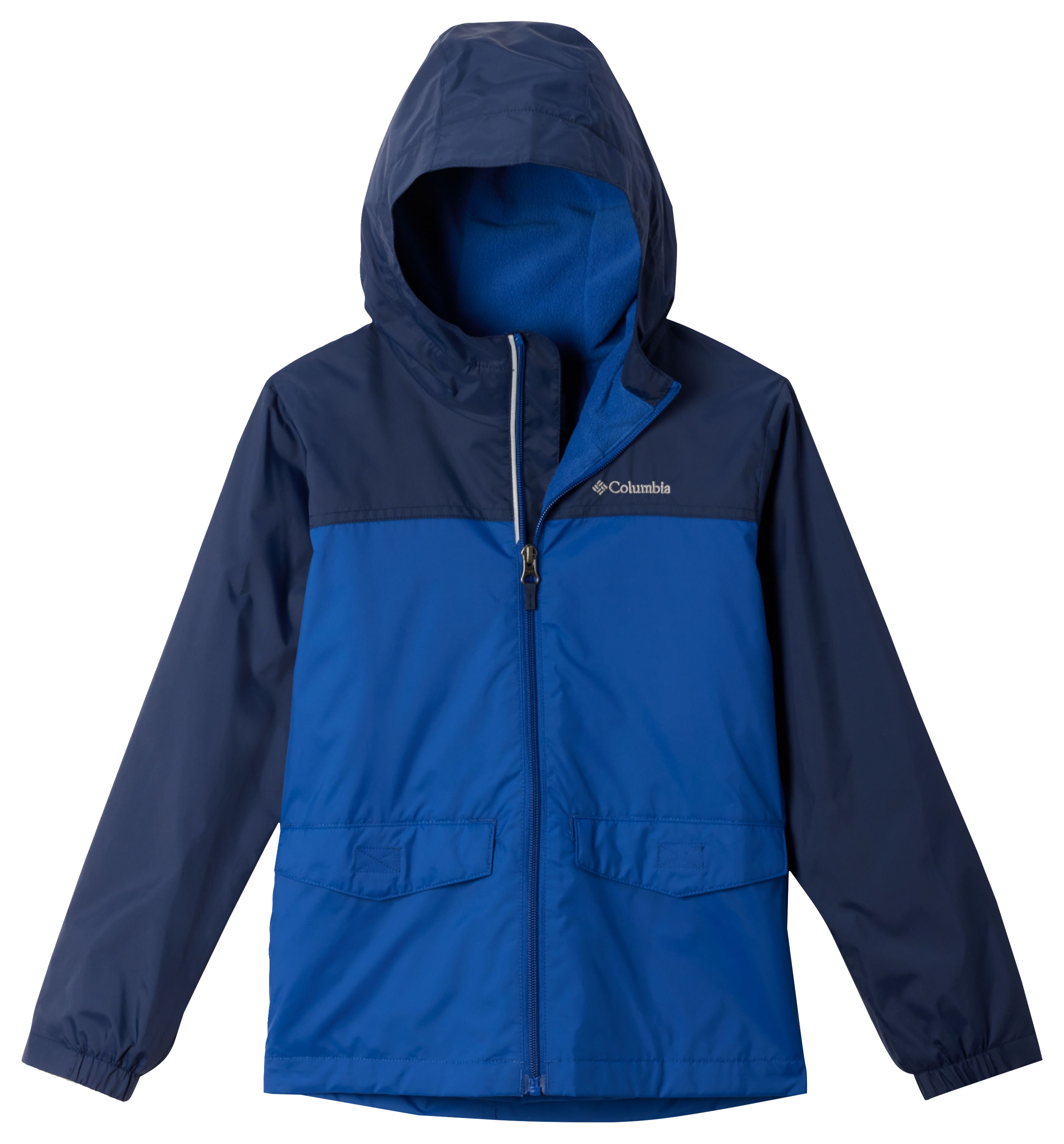 Image of Columbia Rain-Zilla Jacket for Kids - Collegiate Navy/Mountain Blue - XS