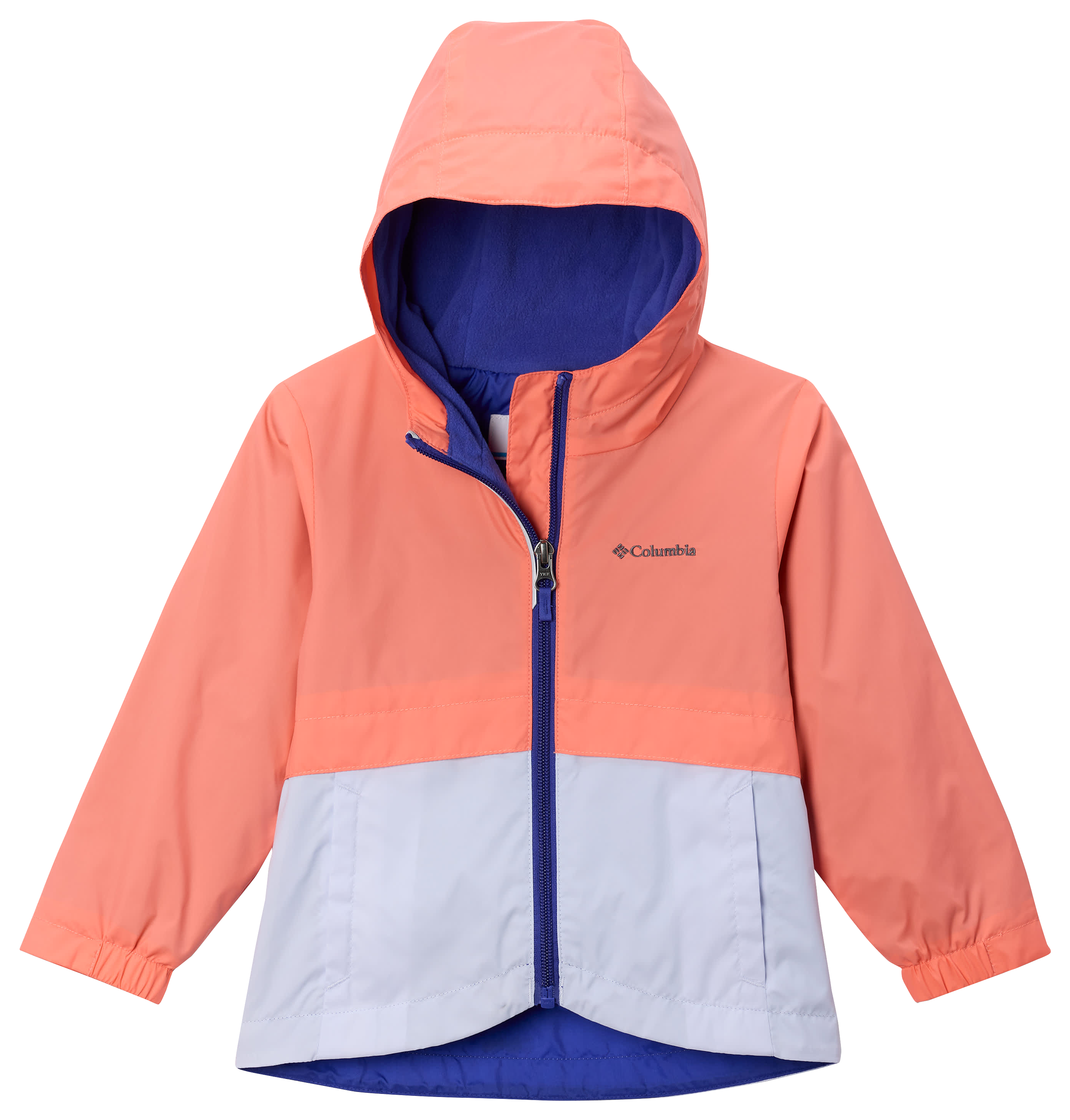 Image of Columbia Rain-Zilla II Jacket for Toddlers - Hot Coral/Snowdrift - 2T