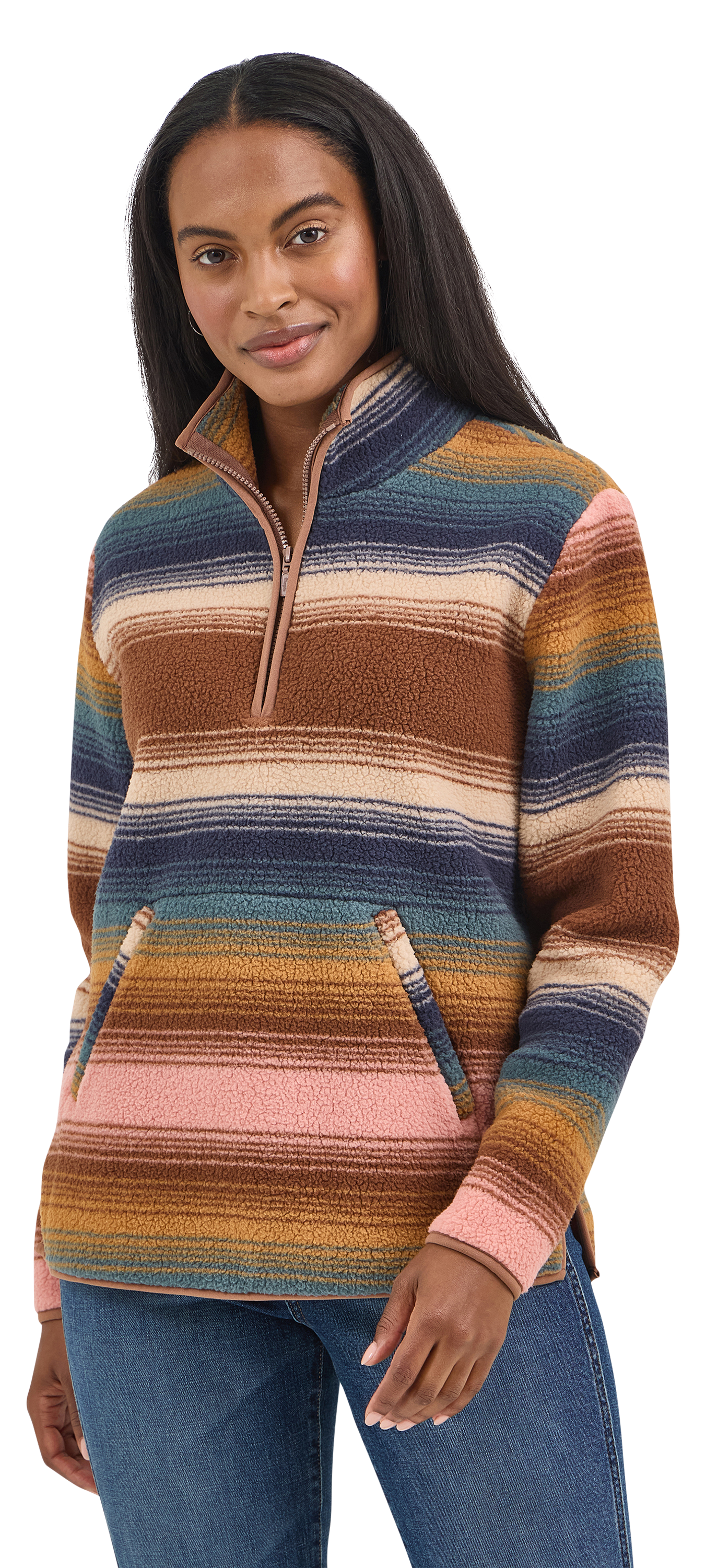 WRANGLER Retro Sherpa Quarter-Zip Pullover for Ladies