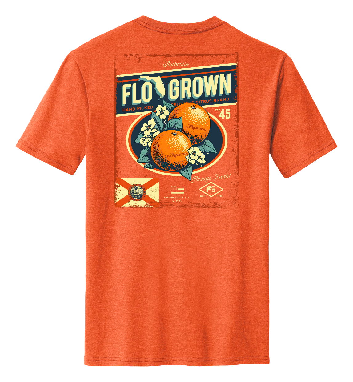 Image of FloGrown Orange Poster Short-Sleeve T-Shirt for Men - Orange