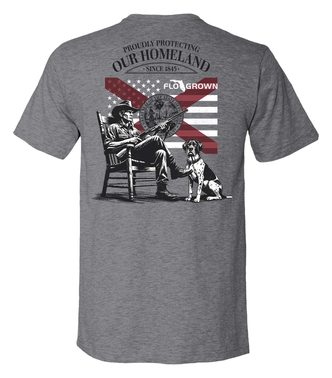 Image of FloGrown Protecting Our Homeland Short-Sleeve T-Shirt for Men - Heather Gray