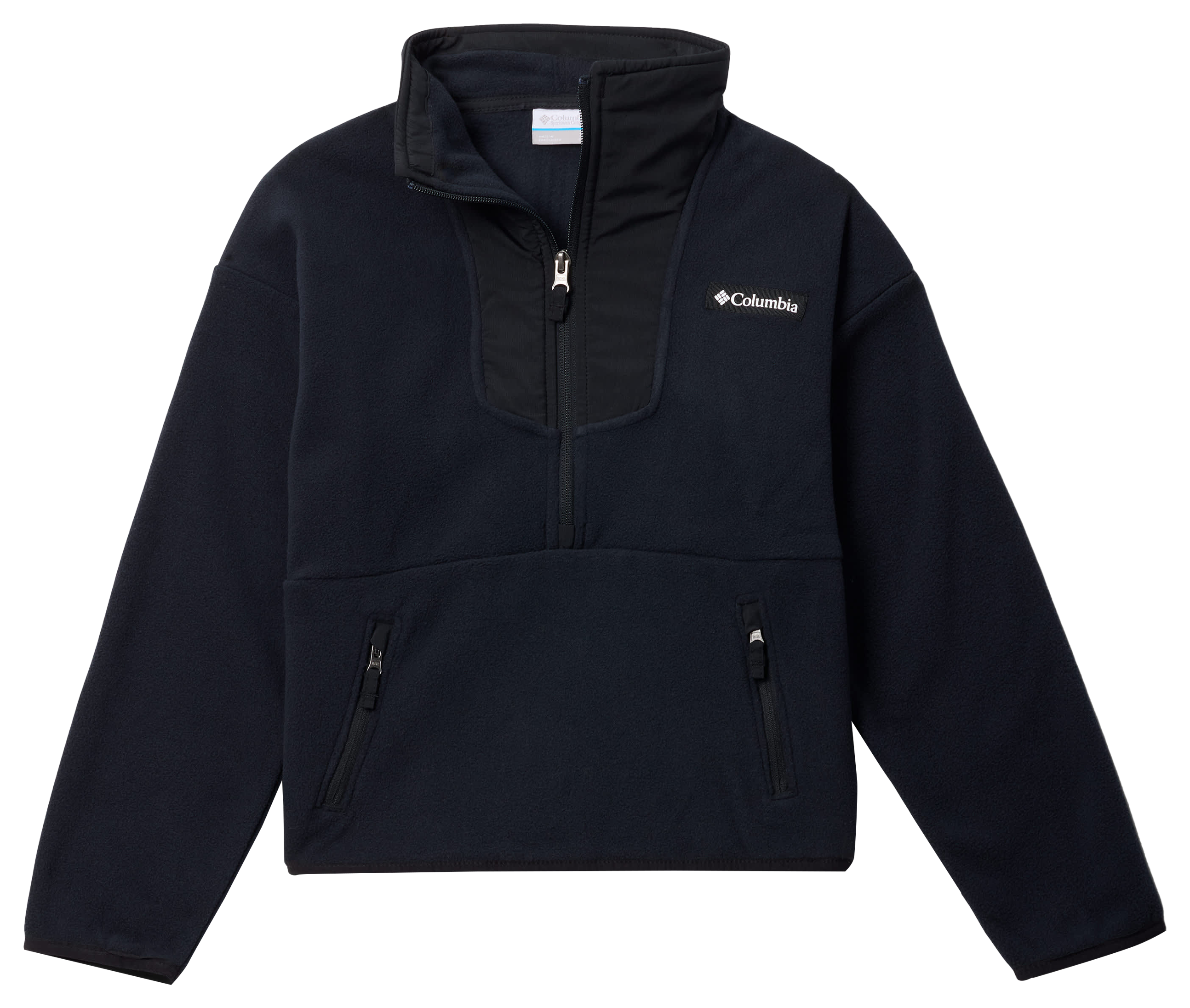 Image of Columbia Sequoia Grove Full-Zip Fleece Pullover for Kids - Black - S