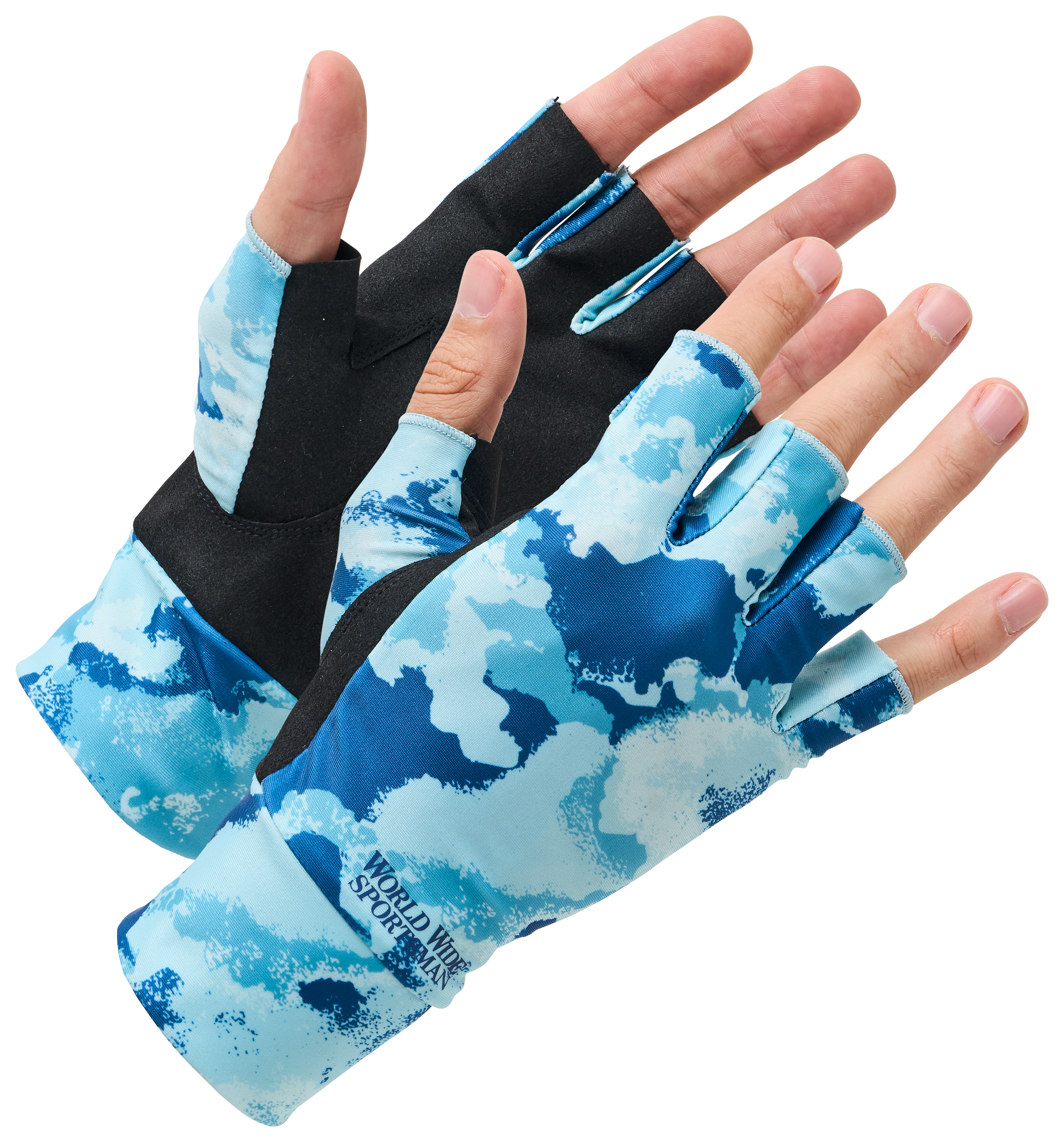 Image of World Wide Sportsman Deluxe Sun Gloves - Swell Blue Fade - S/M