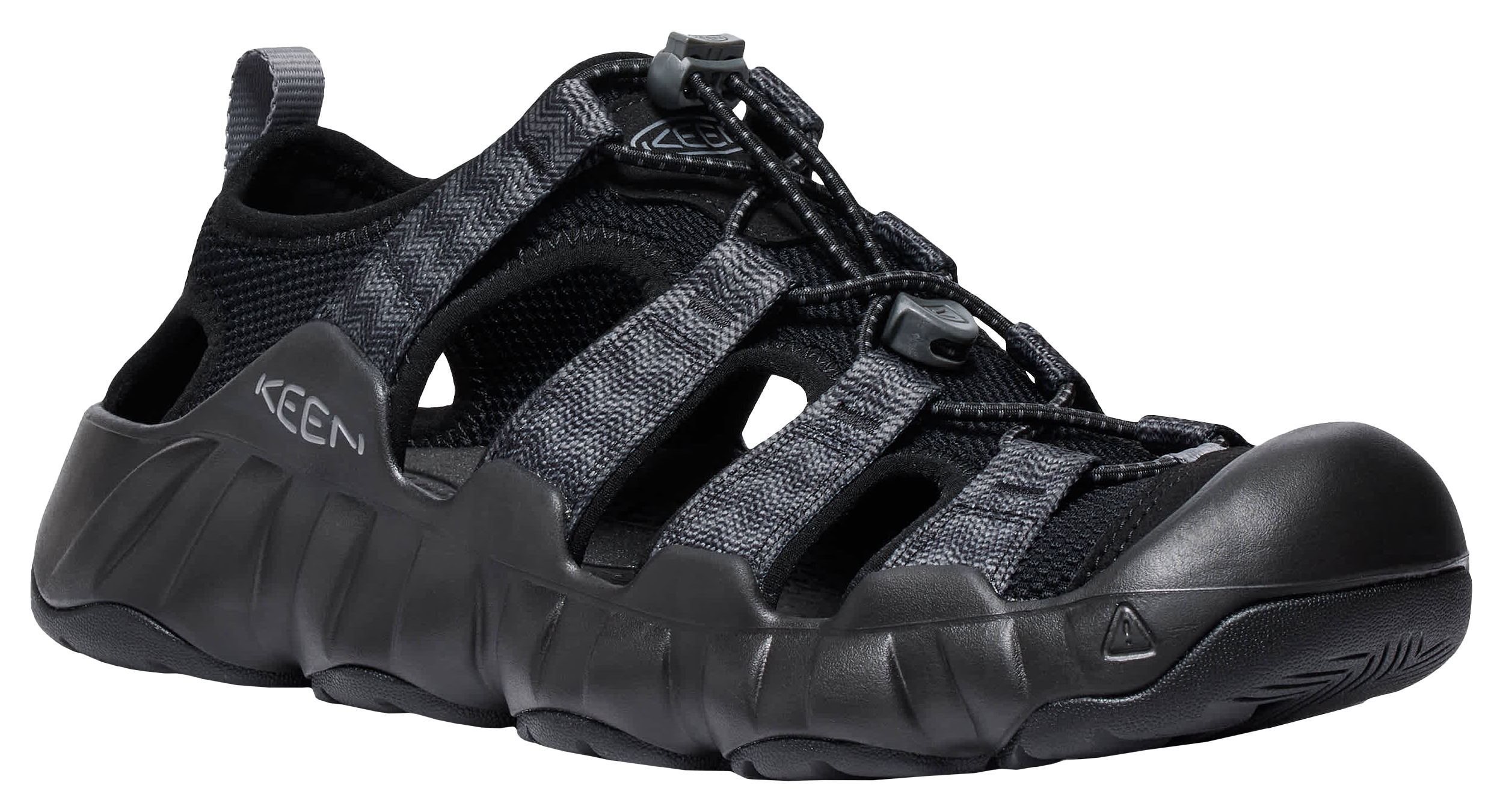 Image of KEEN Hyperport H2 Sandals for Men - Black/Steel Grey - 10.5M