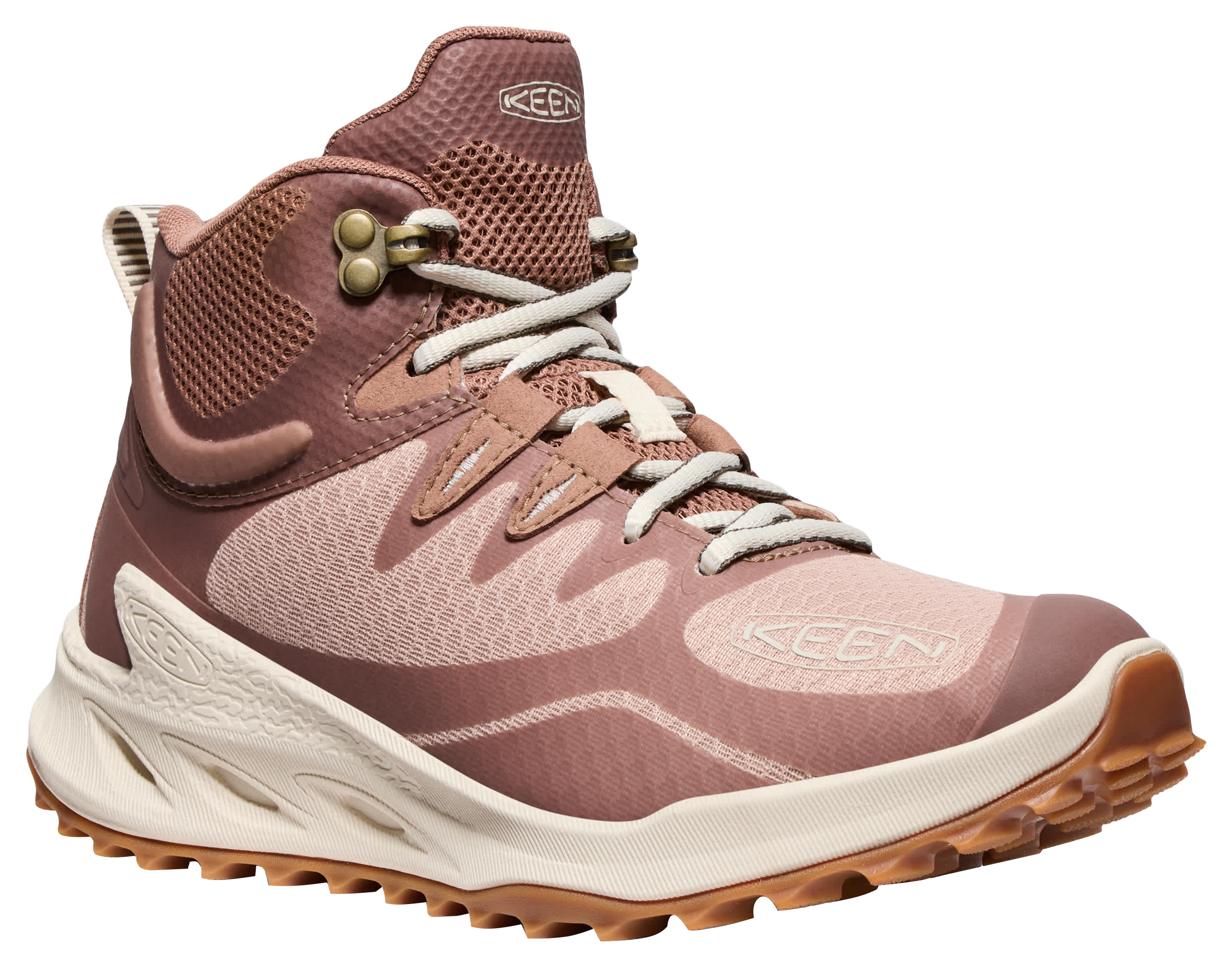 Image of KEEN Zionic Mid Waterproof Hiking Boots for Ladies - Warm Taupe/Birch - 6.5M