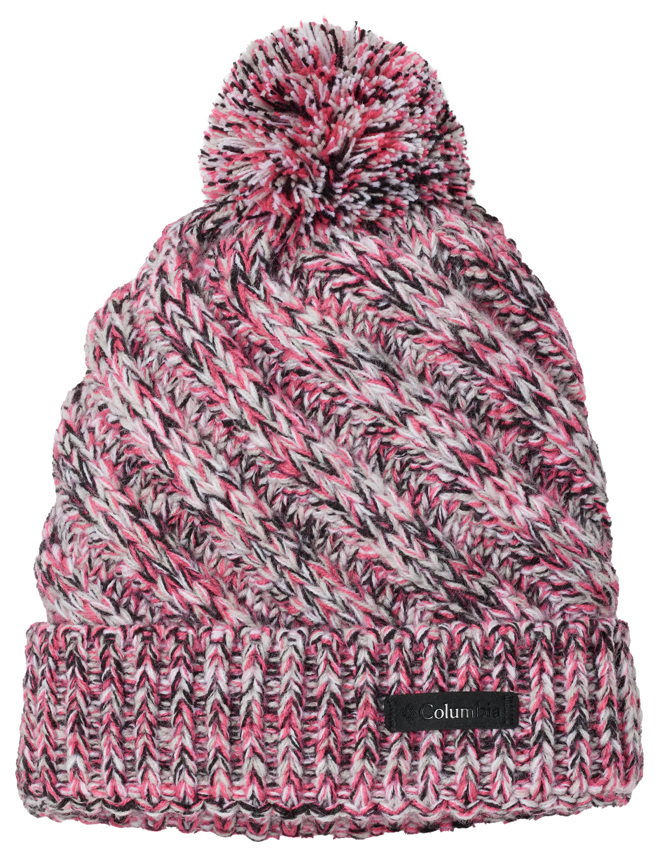 Image of Columbia Bundle Up Fleece-Lined Beanie for Kids - Black/Pink Ice/Colm Grey/White