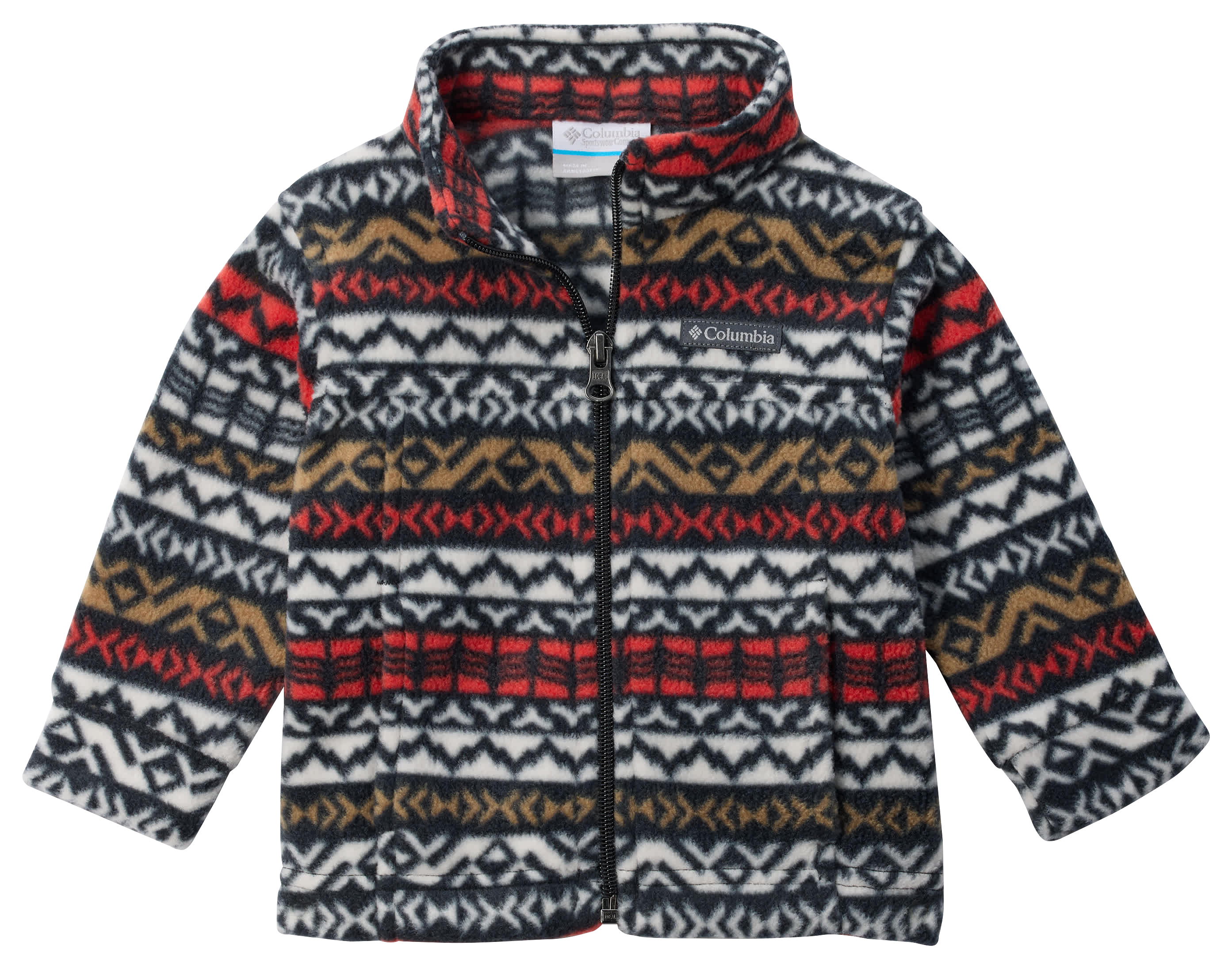 Image of Columbia Zing III Fleece Jacket for Toddler Boys - Black Madras - 3T