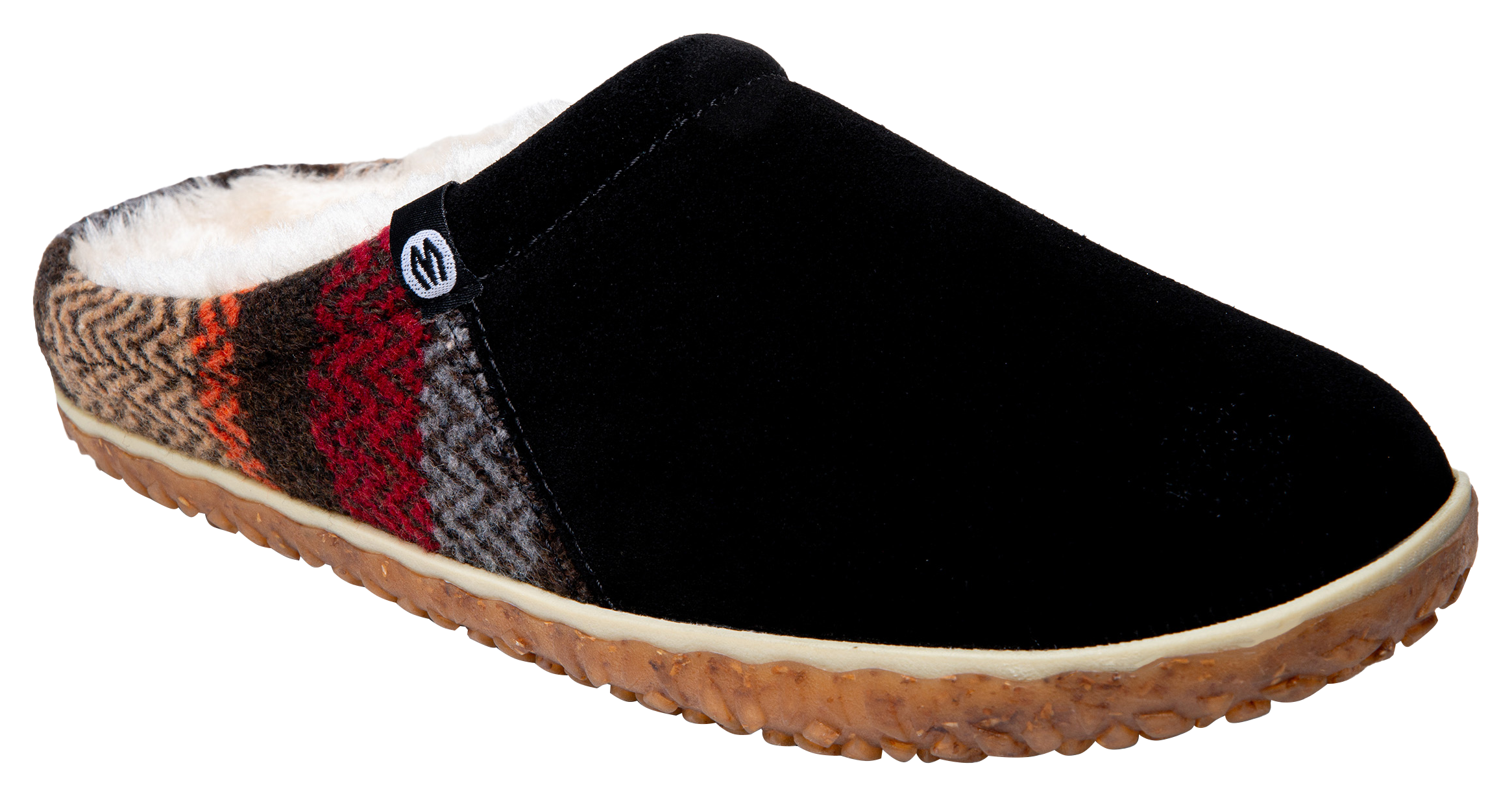 Image of Minnetonka Moccasin Tahoe Slide Slippers for Ladies - Black Multi - 11M