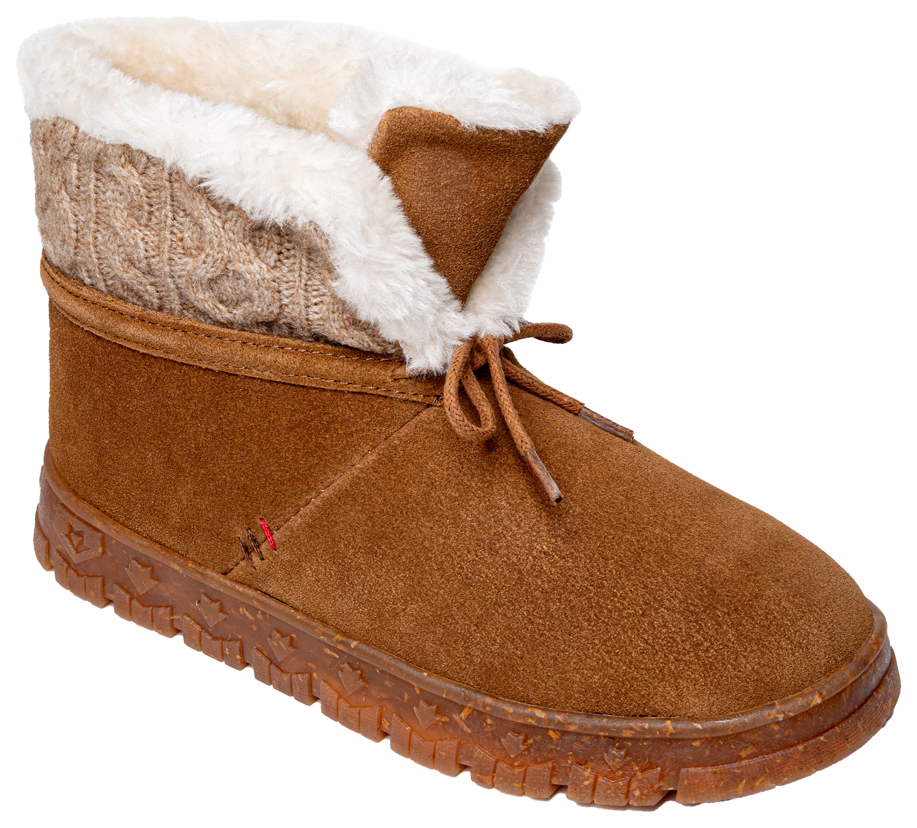 Image of Minnetonka Norean Sweater-Knit Slippers for Ladies - Tan