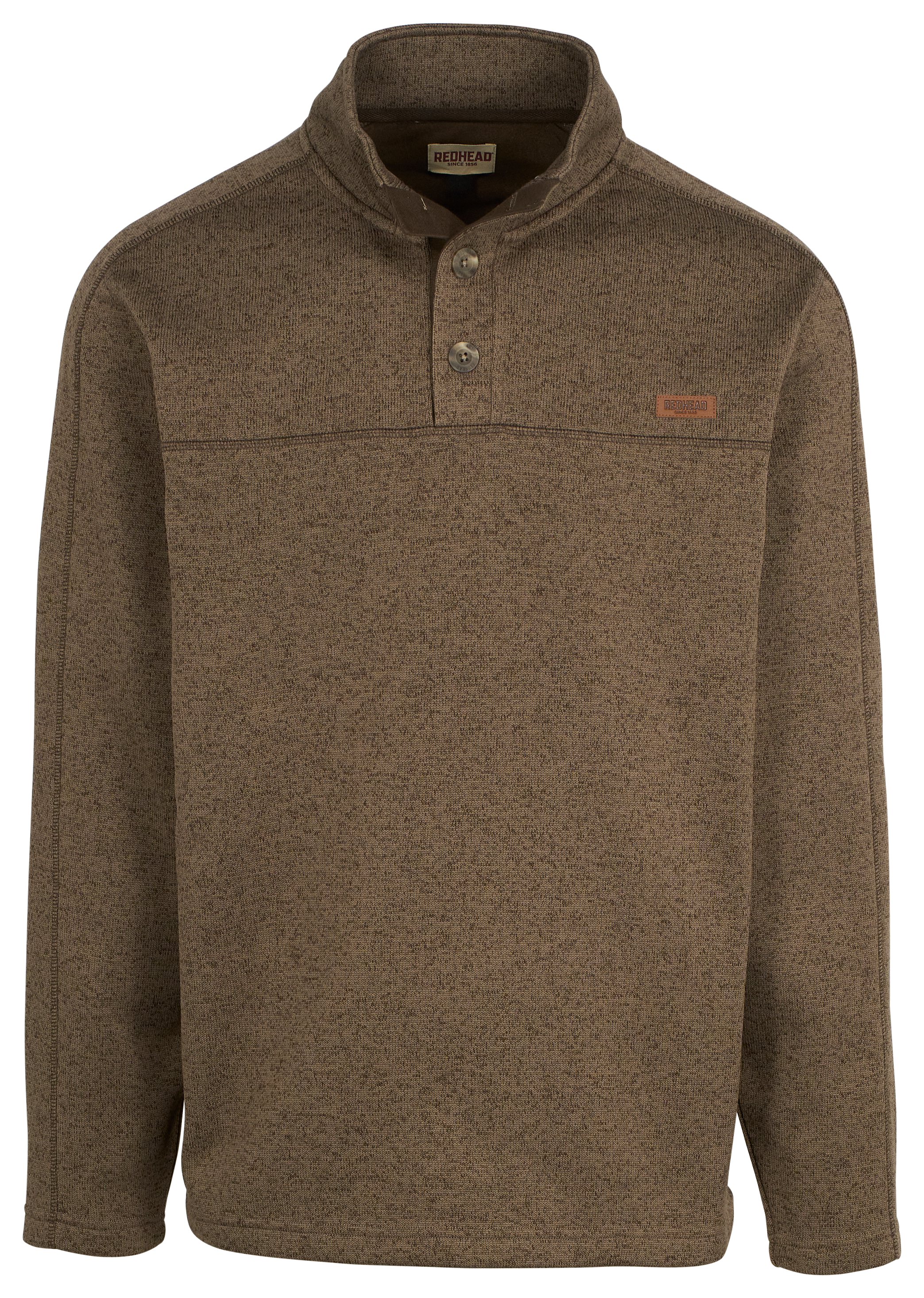 Image of RedHead Sweaterfleece Button-Placket Long-Sleeve Pullover - Dark Earth