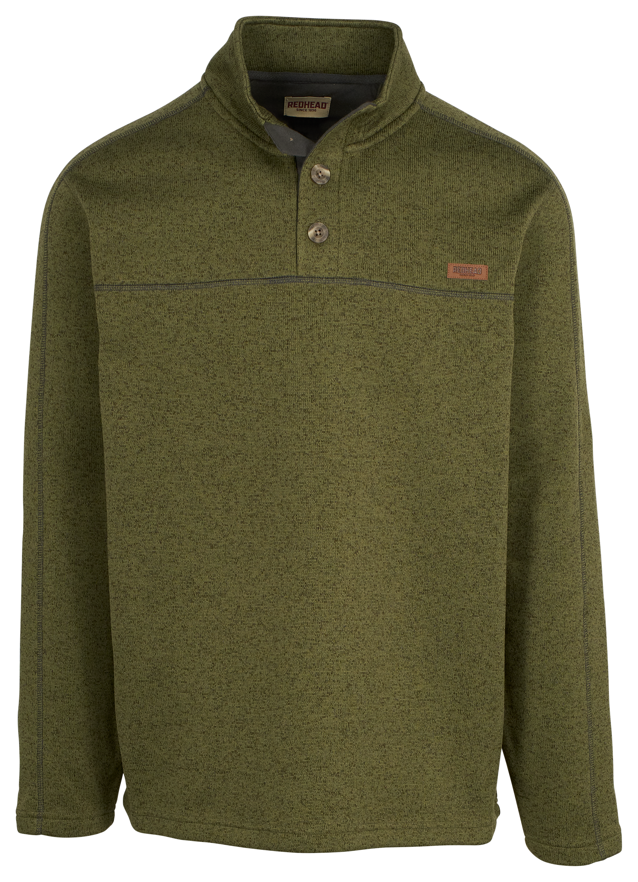 Image of RedHead Sweaterfleece Button-Placket Long-Sleeve Pullover - Burnt Olive