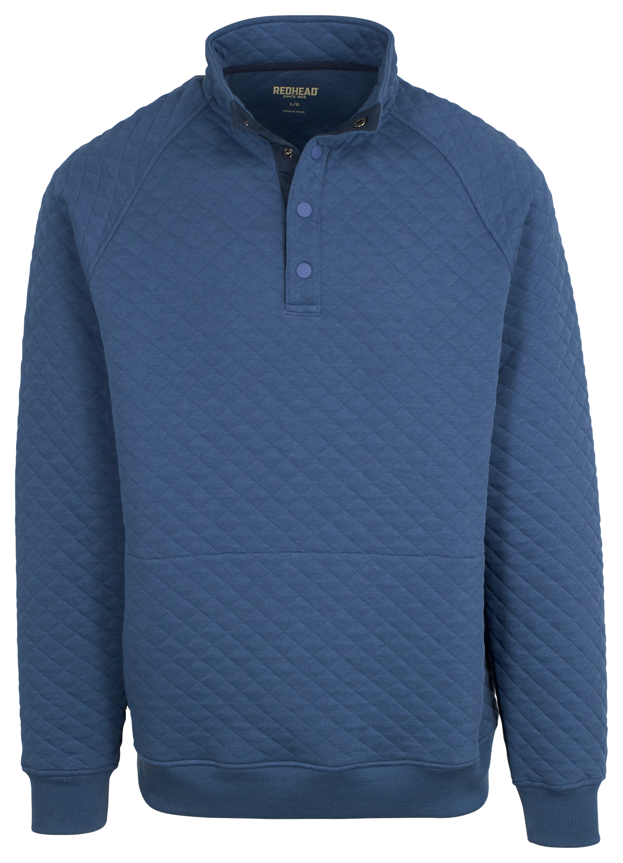 Image of RedHead Quilted Snap Long-Sleeve Pullover for Men - Indigo