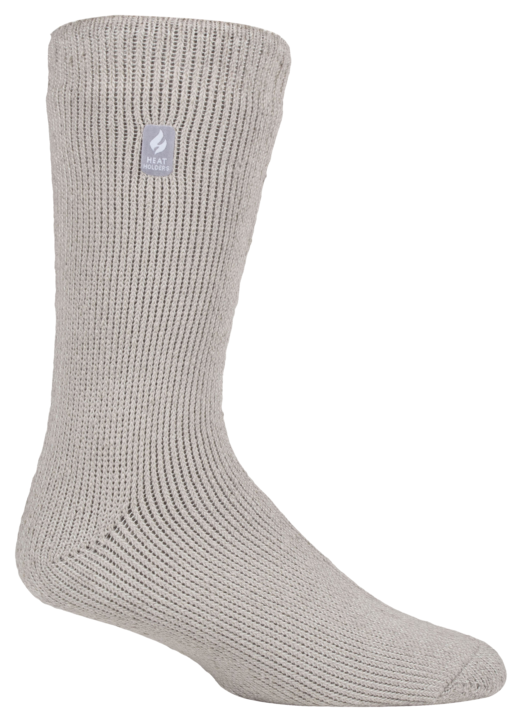 Image of Heat Holders Big and Tall Joshua Solid Crew Socks for Men - Stone