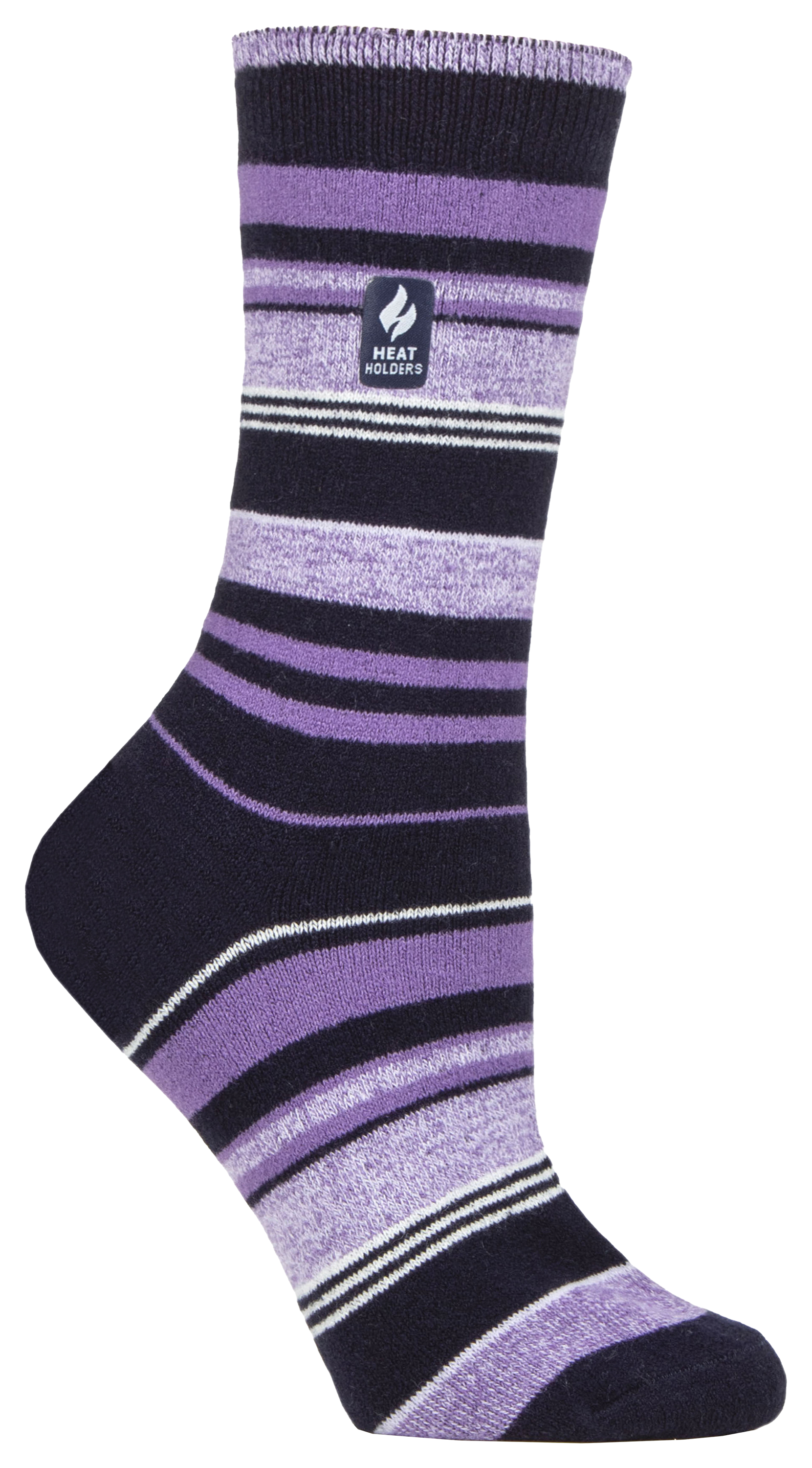 Image of Heat Holders ULTRA LITE Heather Stripe Crew Socks for Ladies