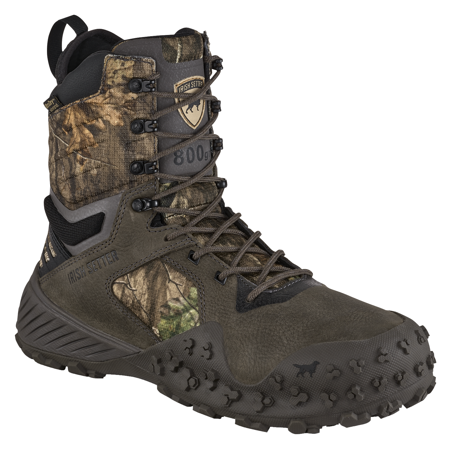 Image of Irish Setter VaprTrek 800 Insulated Waterproof Hunting Boots for Men - Mossy Oak Country Roots - 13M