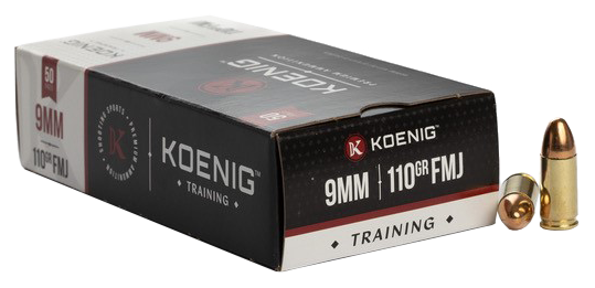 Image of KOENIG Training 9mm Luger 110 Grain FMJ Centerfire Handgun Ammo