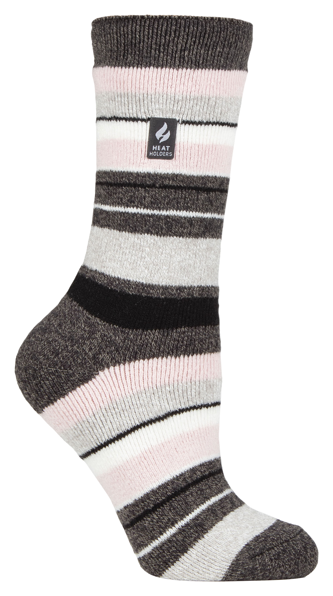 HEAT HOLDERS LITE Peony Multi Stripe Thermal Crew Socks for Ladies