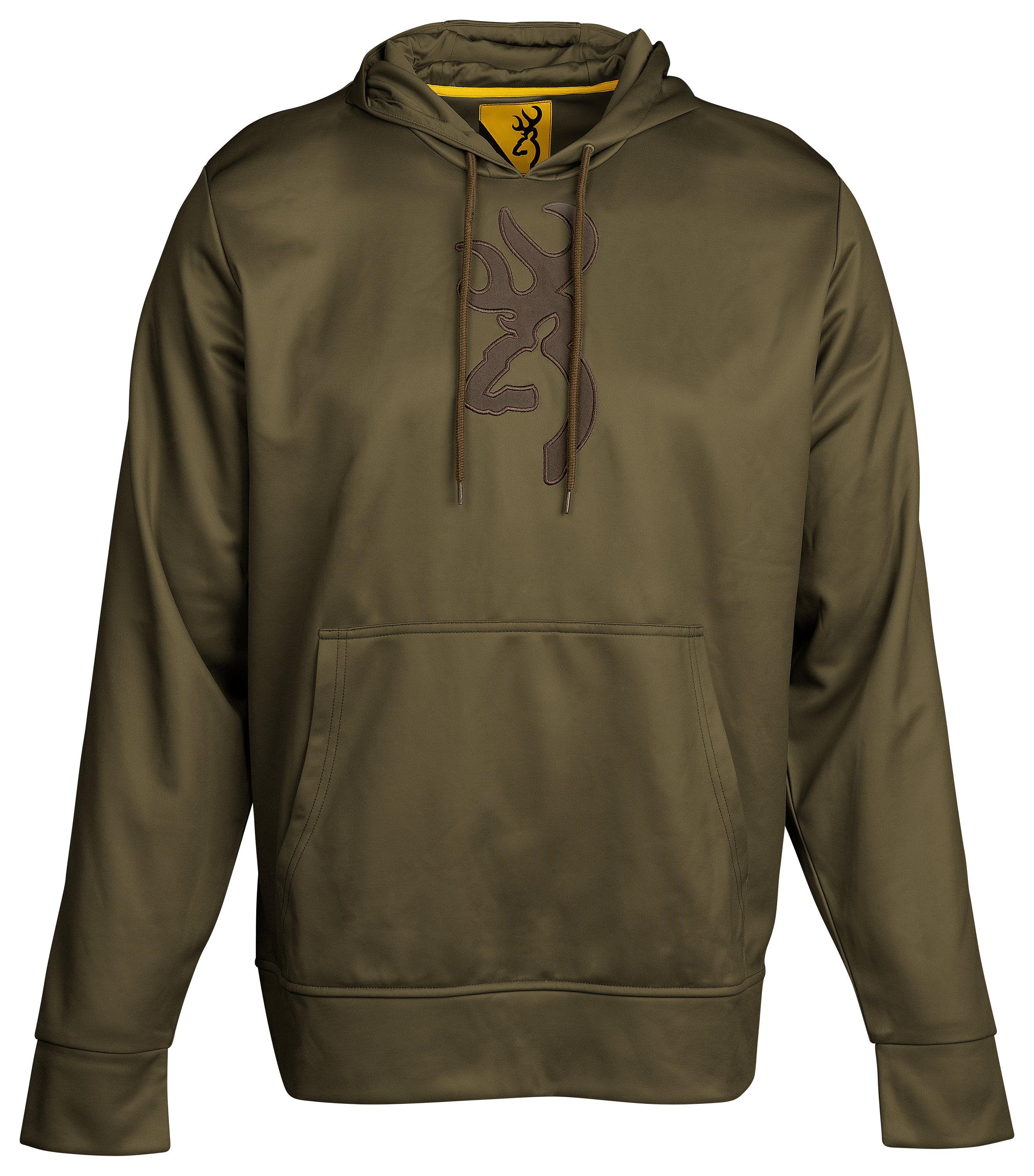 Image of Browning Buckmark Tech Long-Sleeve Hoodie for Men - Olive