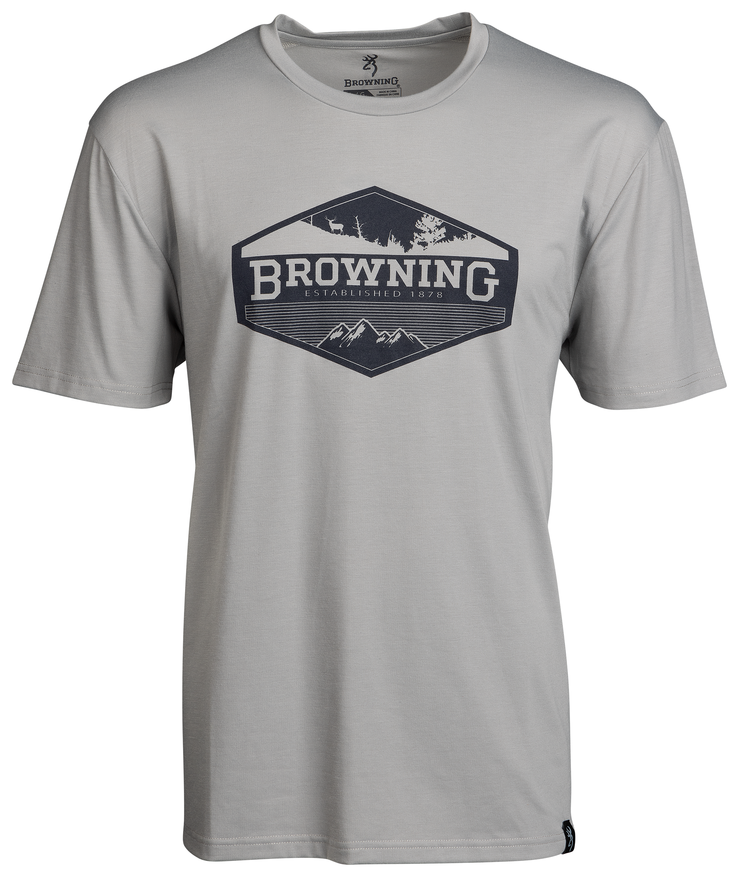 Image of Browning Diamond Graphic Performance Short-Sleeve T-Shirt for Men - Grey - M