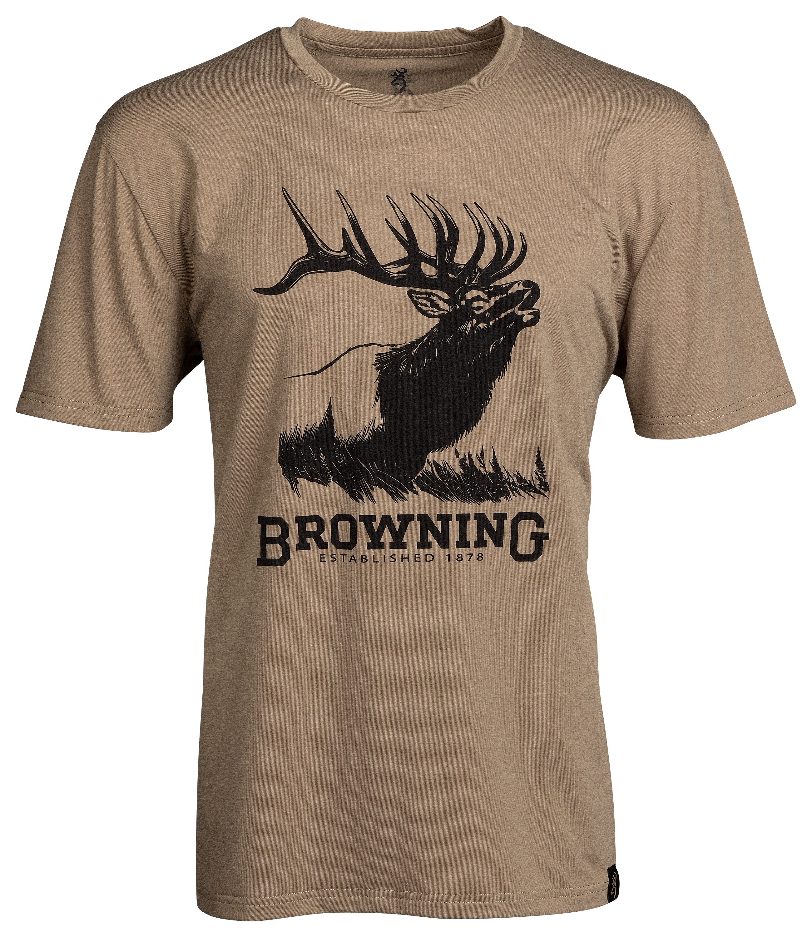 Image of Browning Elk Performance Short-Sleeve T-Shirt for Men - Tan
