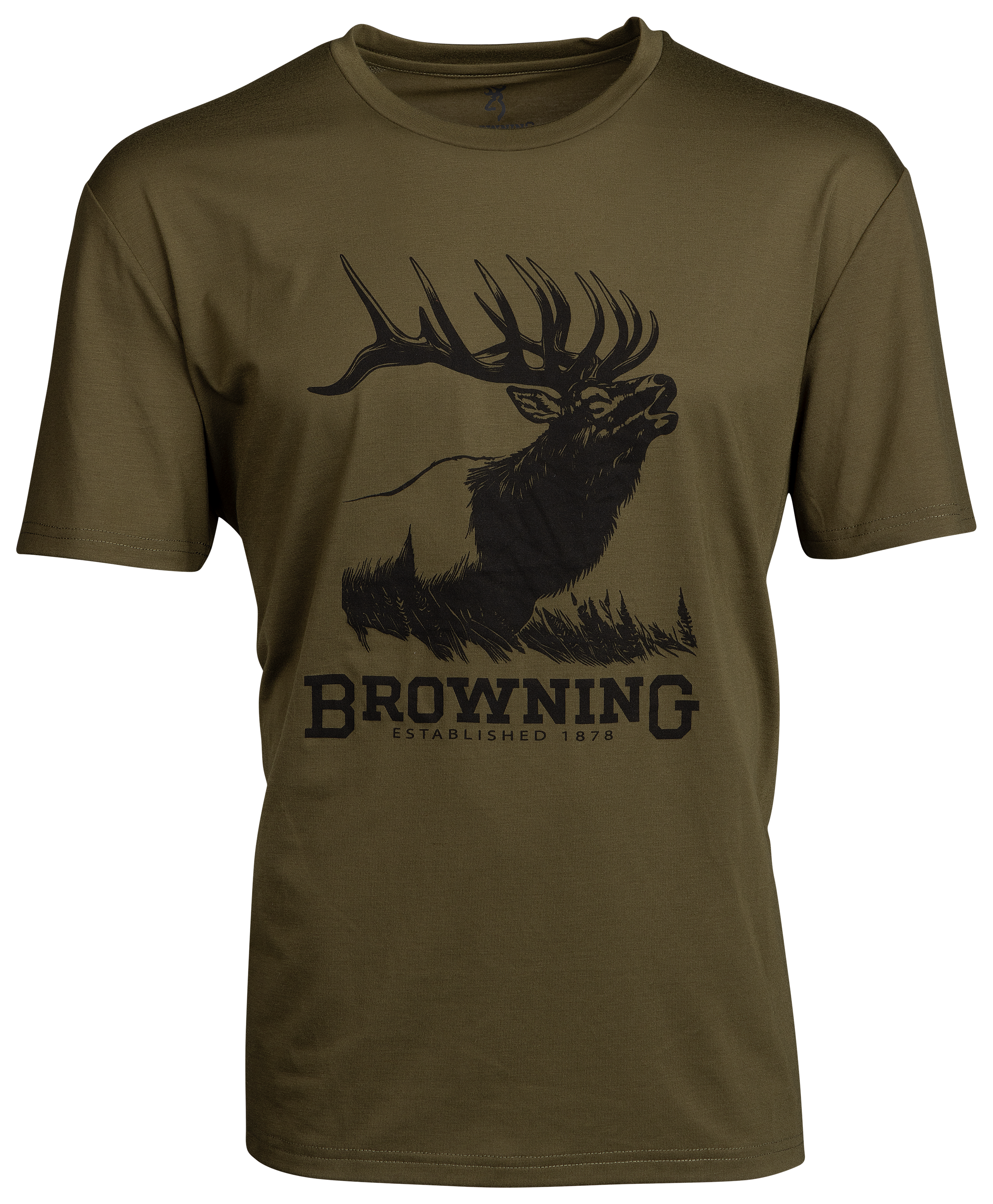 Image of Browning Elk Performance Short-Sleeve T-Shirt for Men - Olive