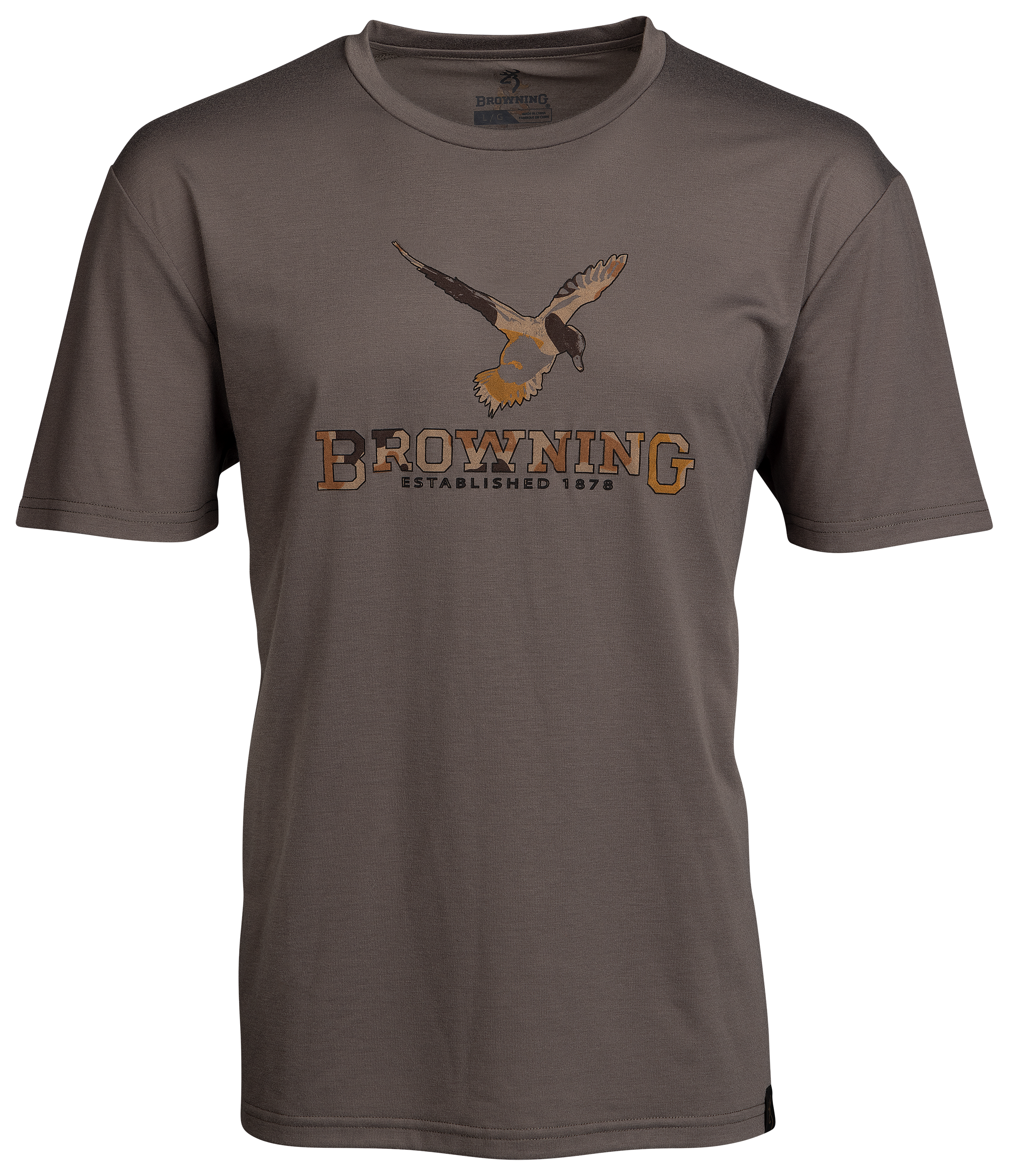 Image of Browning Duck Performance Short-Sleeve T-Shirt for Men - Major Brown/Vintage Tan