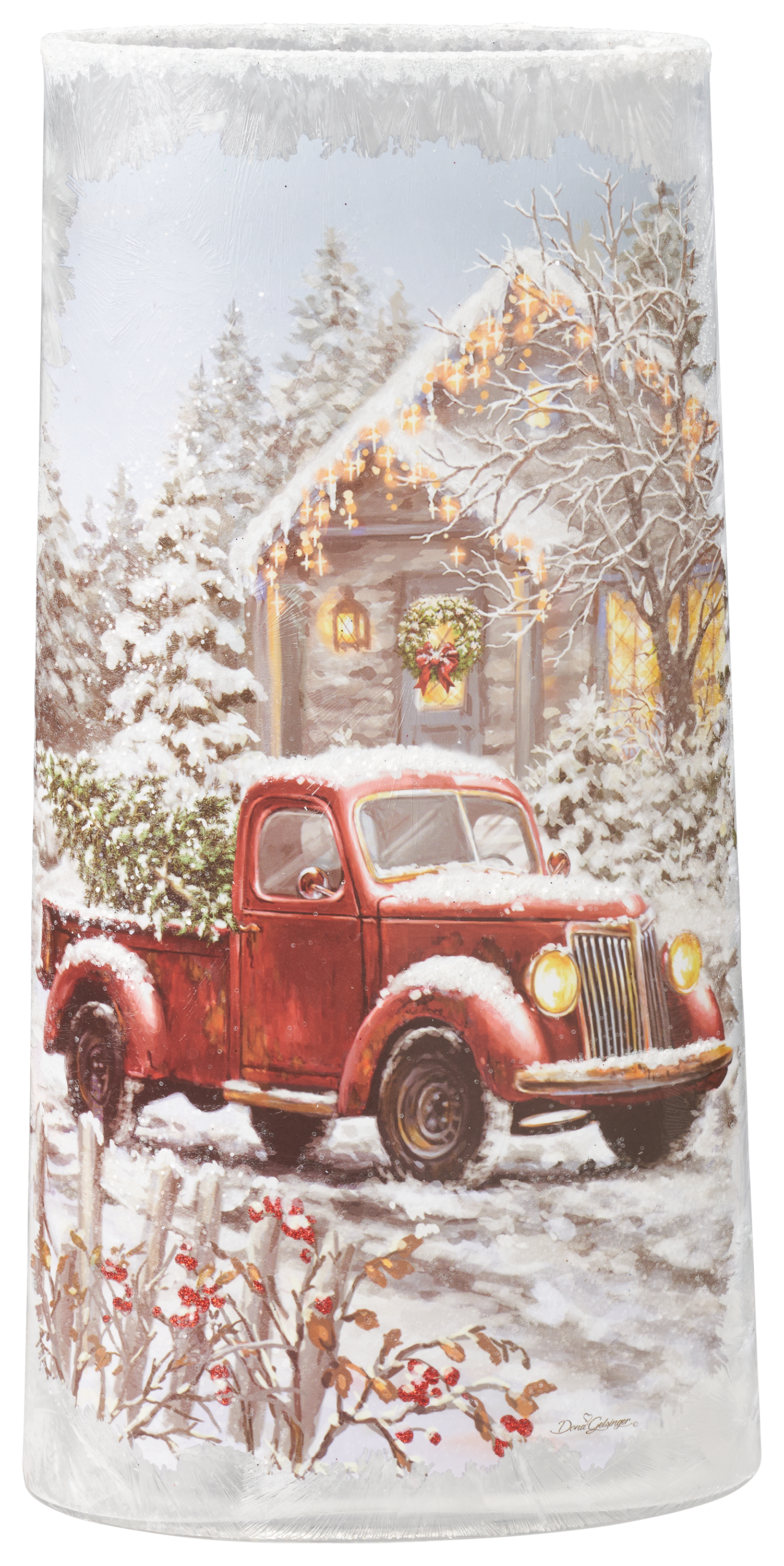 Stony Creek Red Truck Pre-Lit Vase