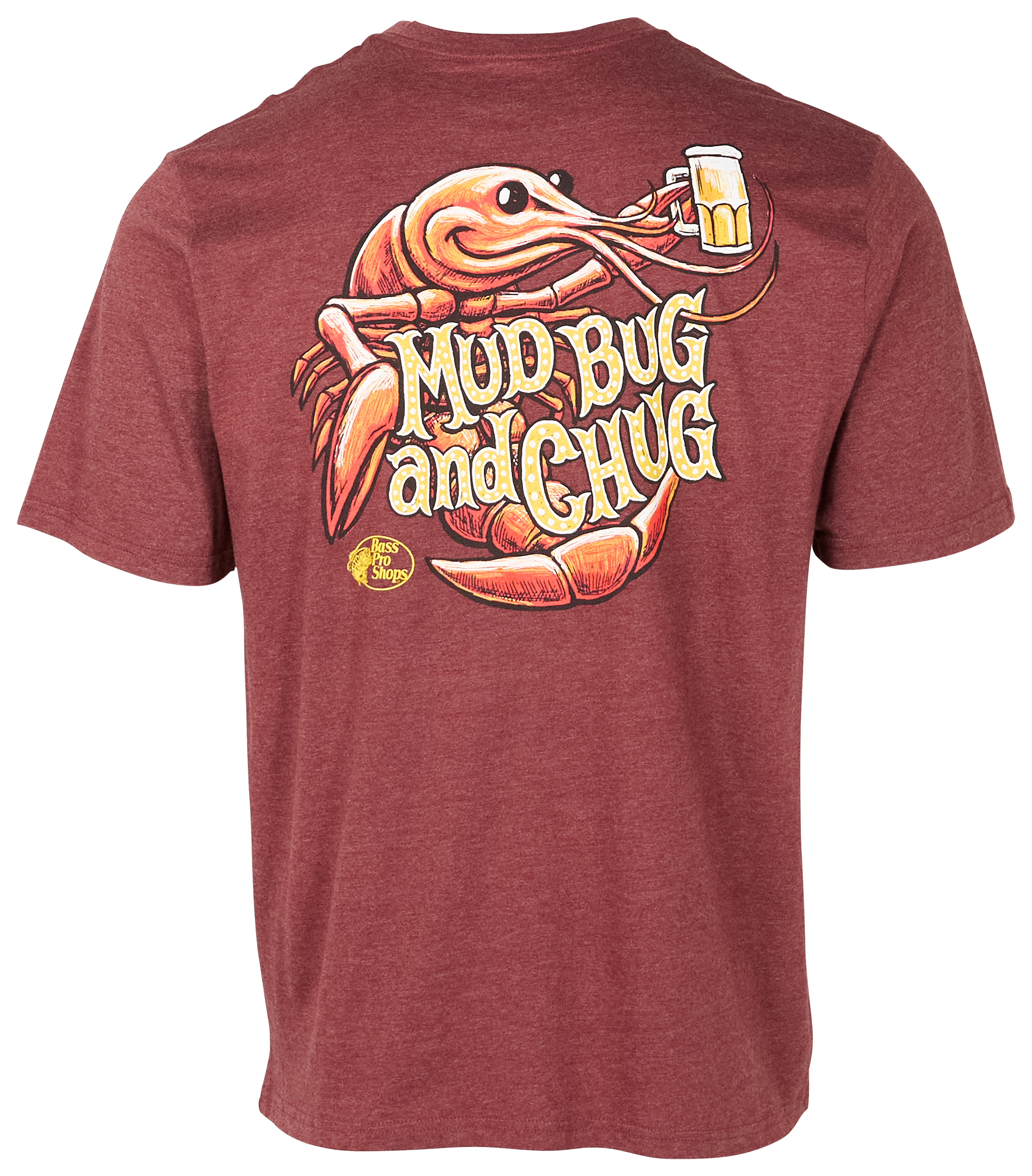 Image of Bass Pro Shops Mud Bug and Chug Short-Sleeve T-Shirt for Men - Maroon Heather