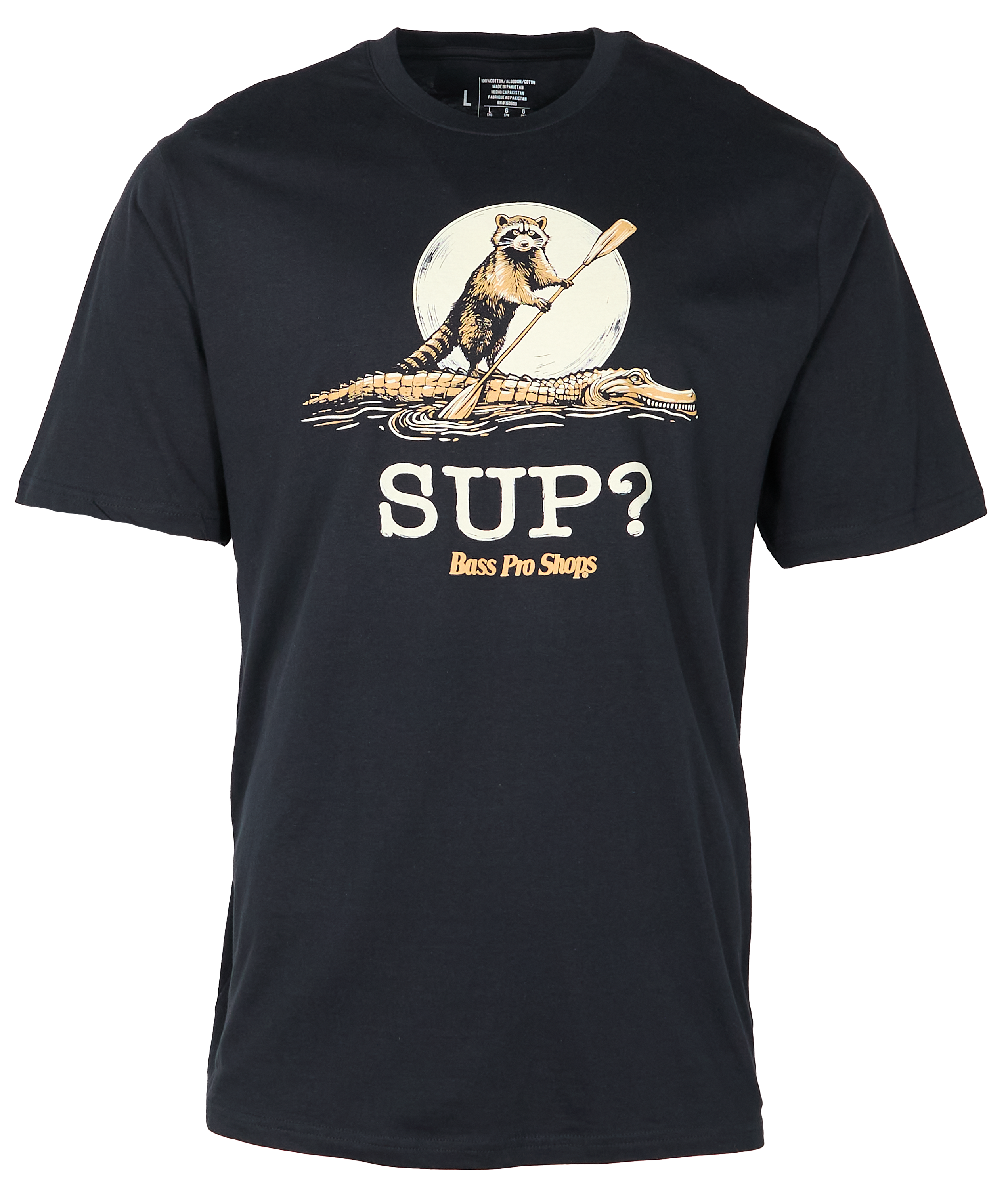 Image of Bass Pro Shops Sup Graphic Short-Sleeve T-Shirt for Men - Caviar