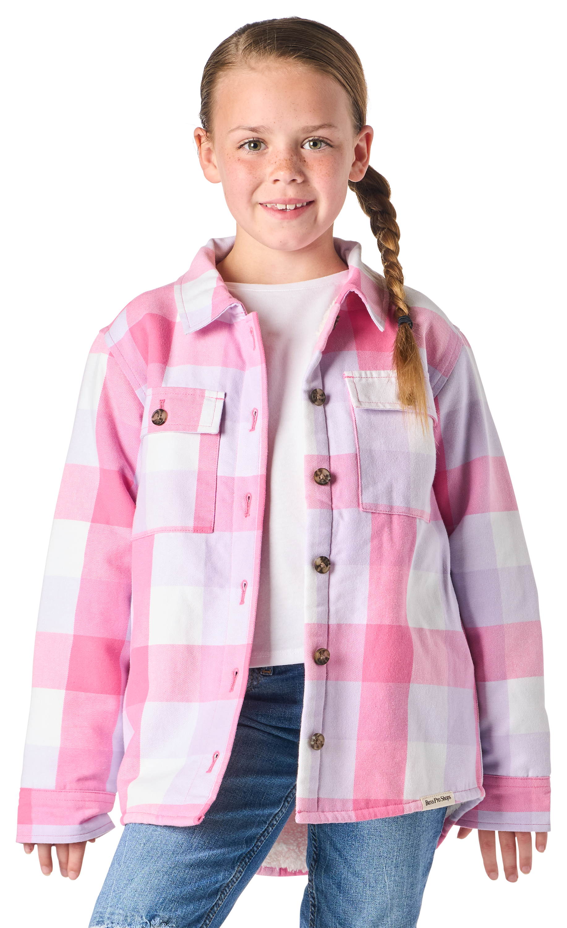Image of Bass Pro Shops Sherpa-Lined Flannel Shirt Jacket for Kids