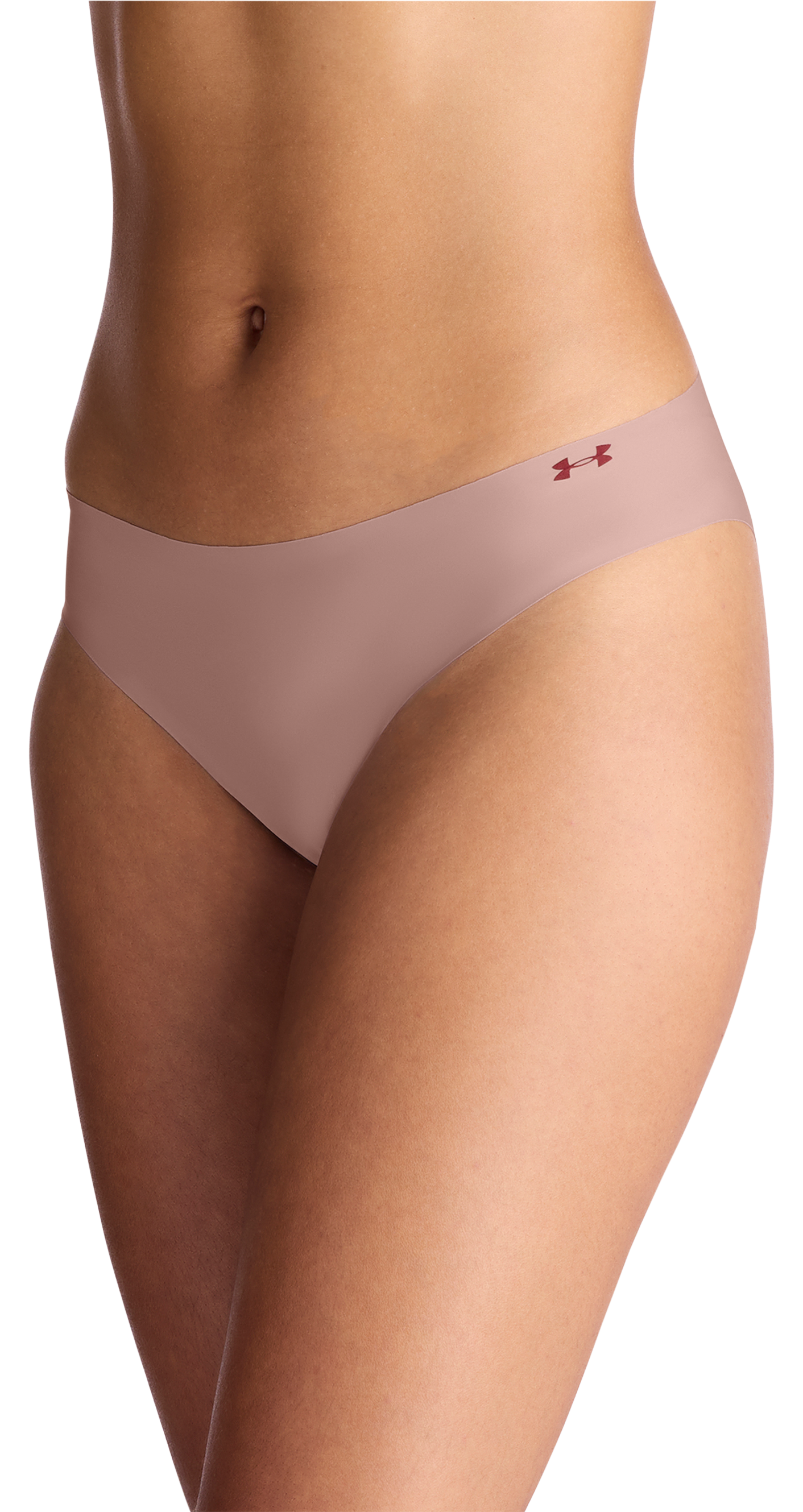 Image of Under Armour Pure Stretch No Show Hipster for Ladies 3-Pack - Tourmaline Pink